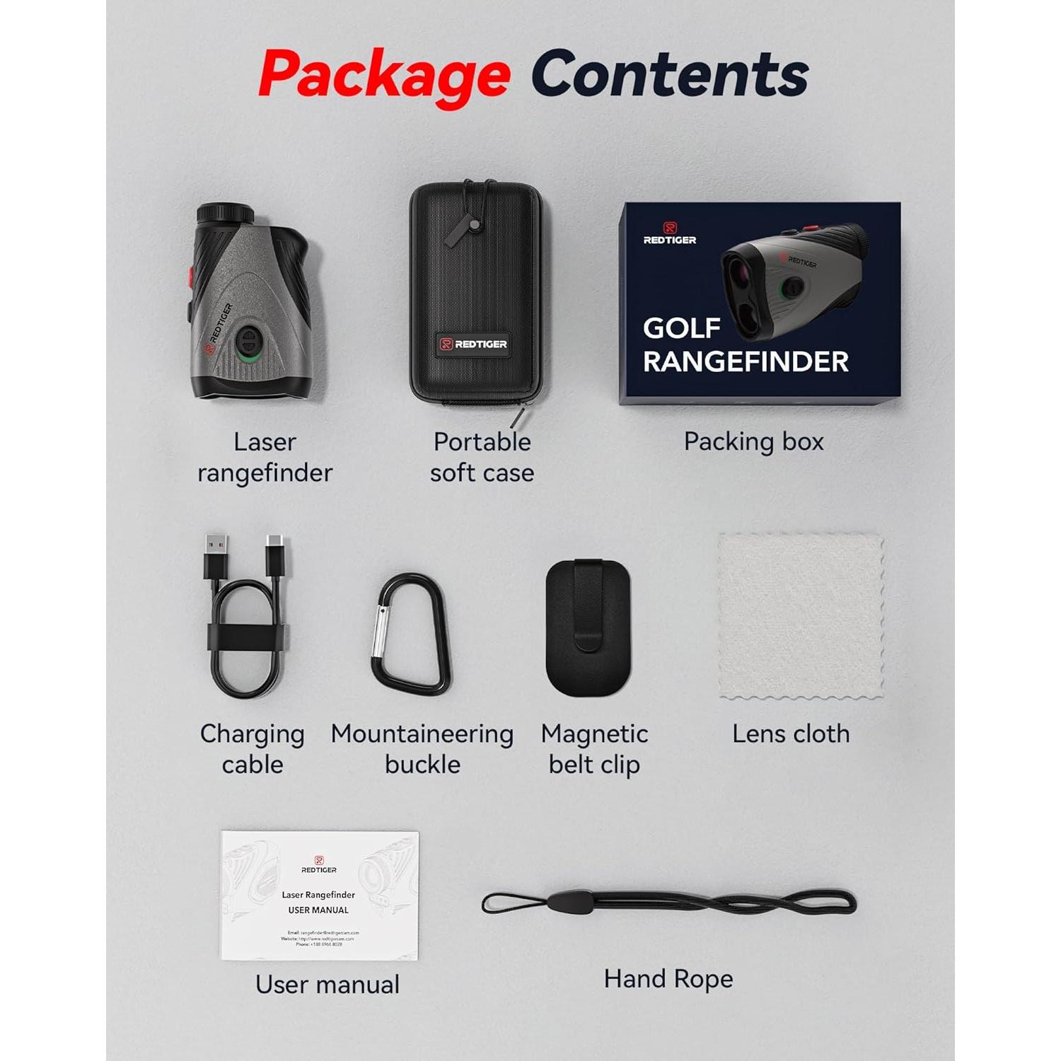 Medidor de Distancia de Golf REDTIGER C001B 1200 Yardas