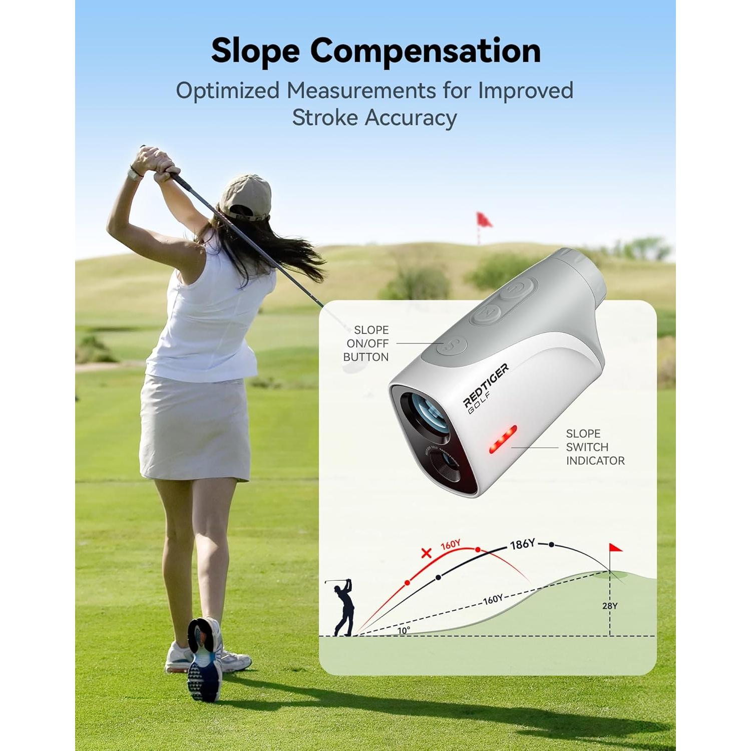 Medidor de Distancia de Golf REDTIGER GolfVue 3, 1200m, IP65