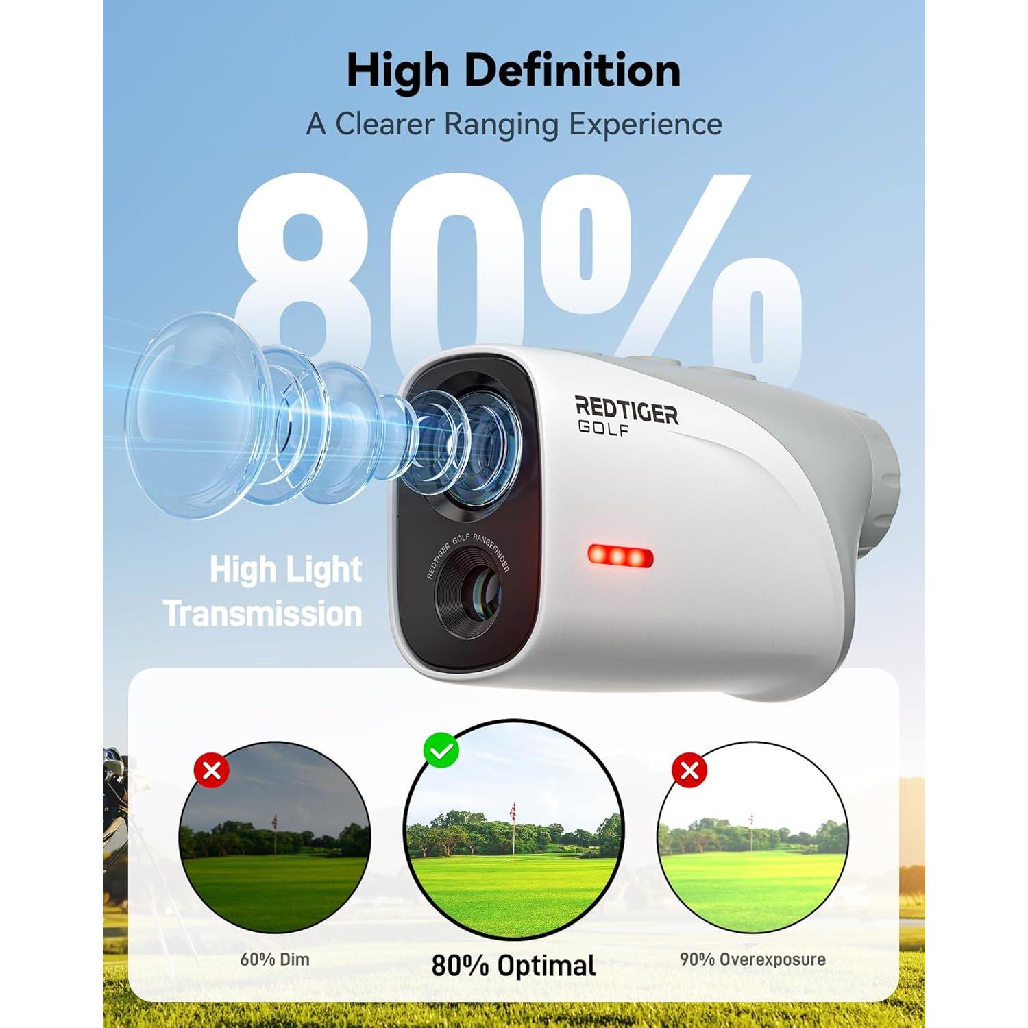 Medidor de Distancia de Golf REDTIGER GolfVue 3, 1200m, IP65