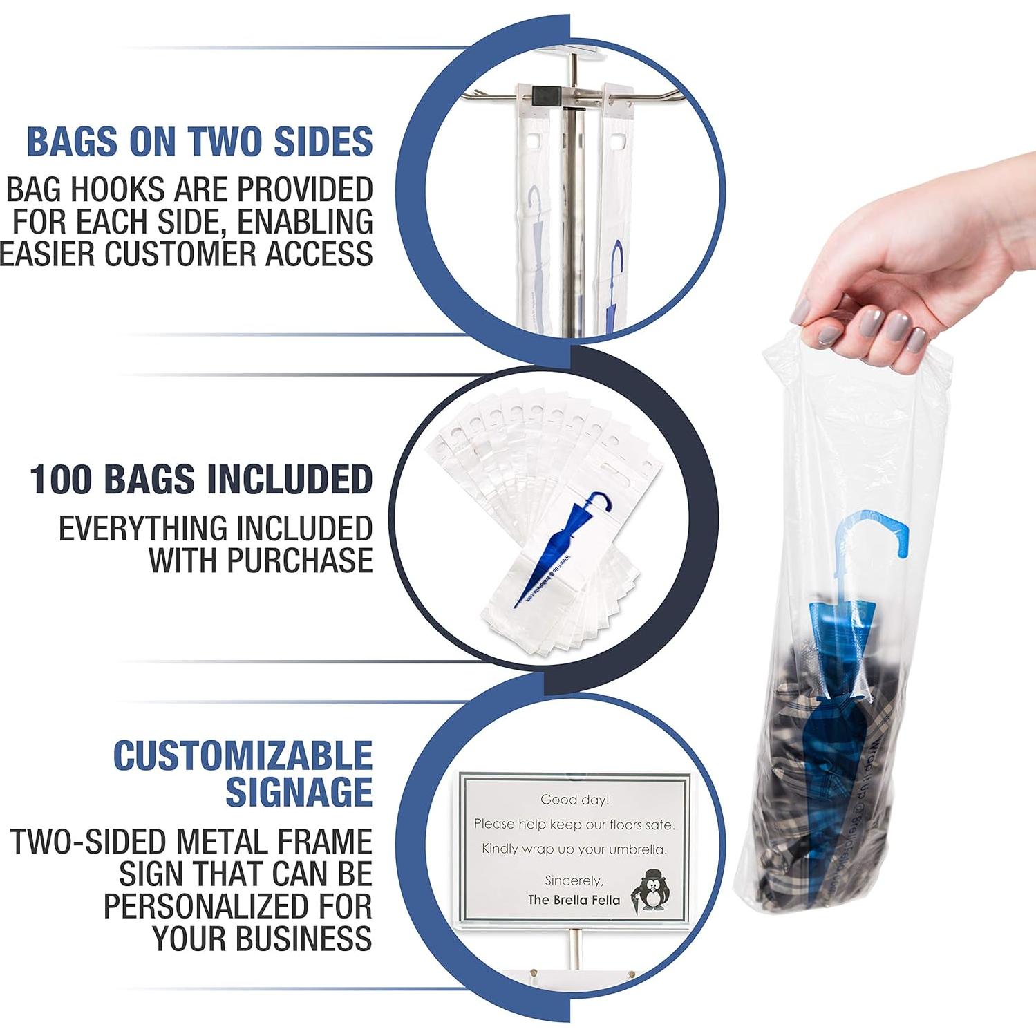 Soporte para Paraguas Brella Fella con 100 Bolsas Incluidas
