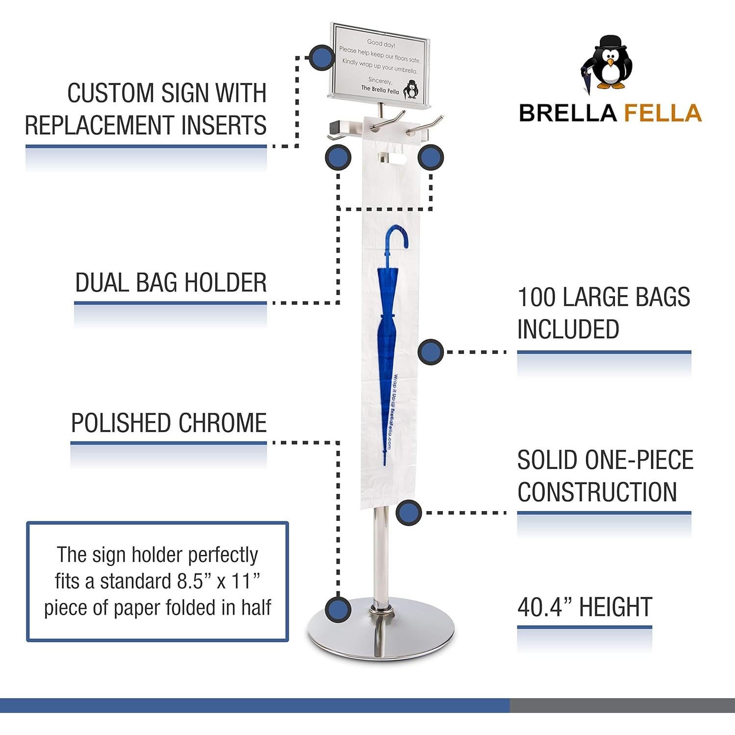 Soporte para Paraguas Brella Fella con 100 Bolsas Incluidas