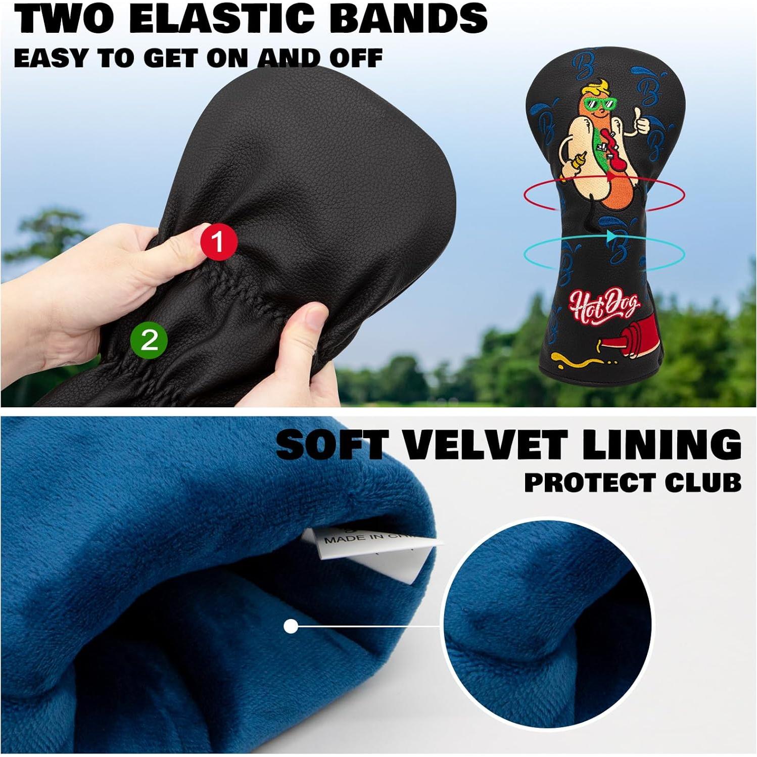 Cubiertas de Palos de Golf BAIRBRE - Cuero Negro Universal