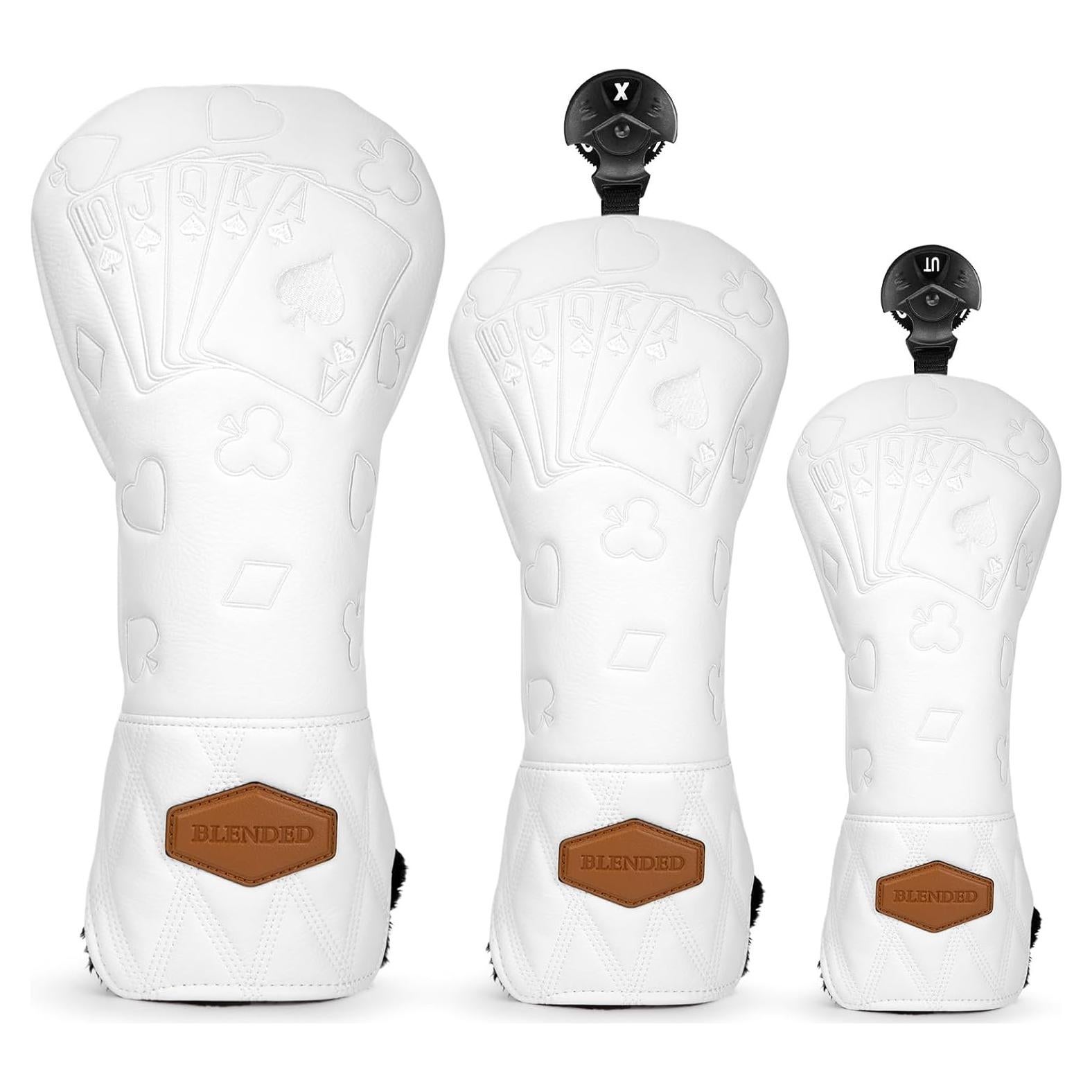 Cubiertas de Palos de Golf BAIRBRE de Cuero Impermeable Blanca