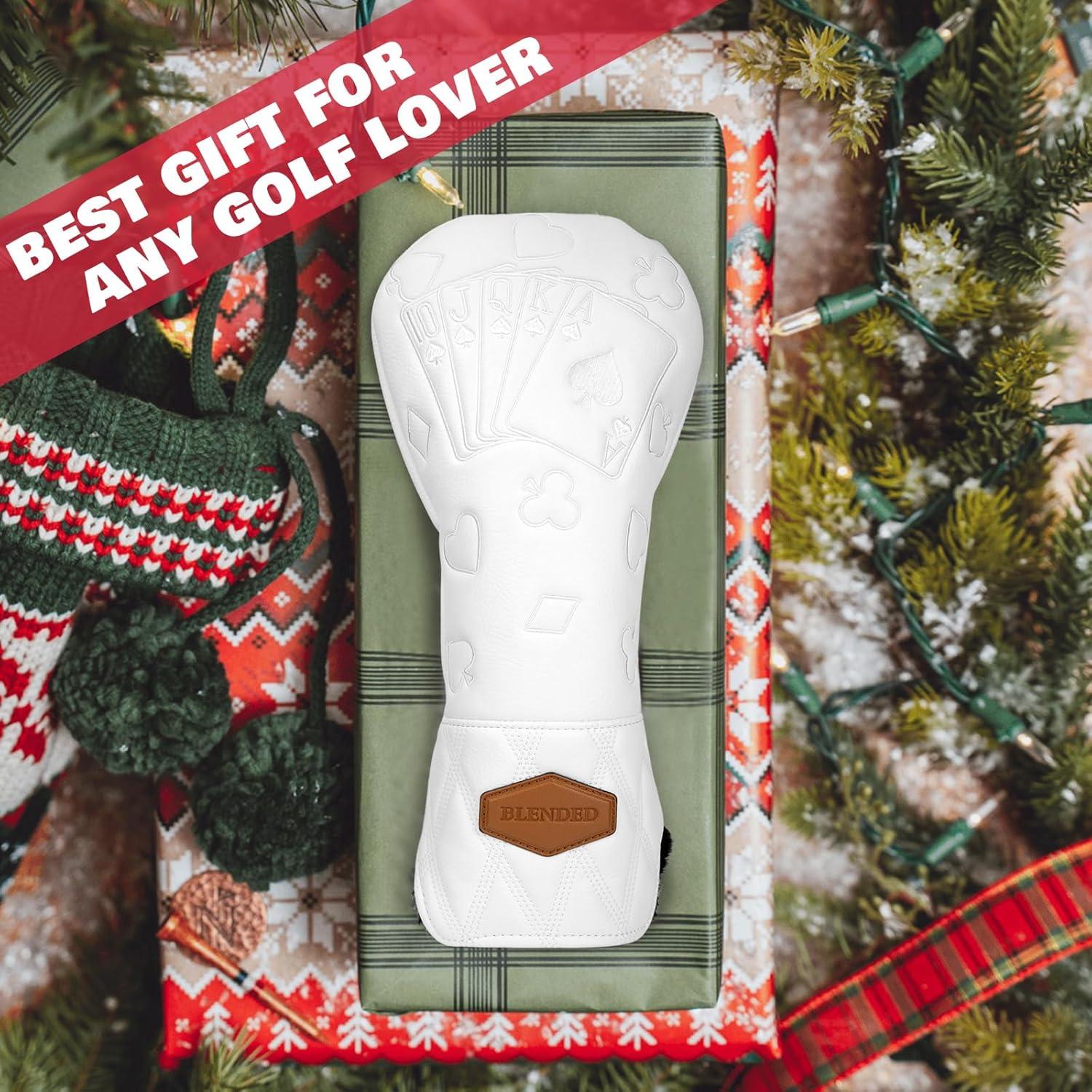 Cubiertas de Palos de Golf BAIRBRE de Cuero Impermeable Blanca