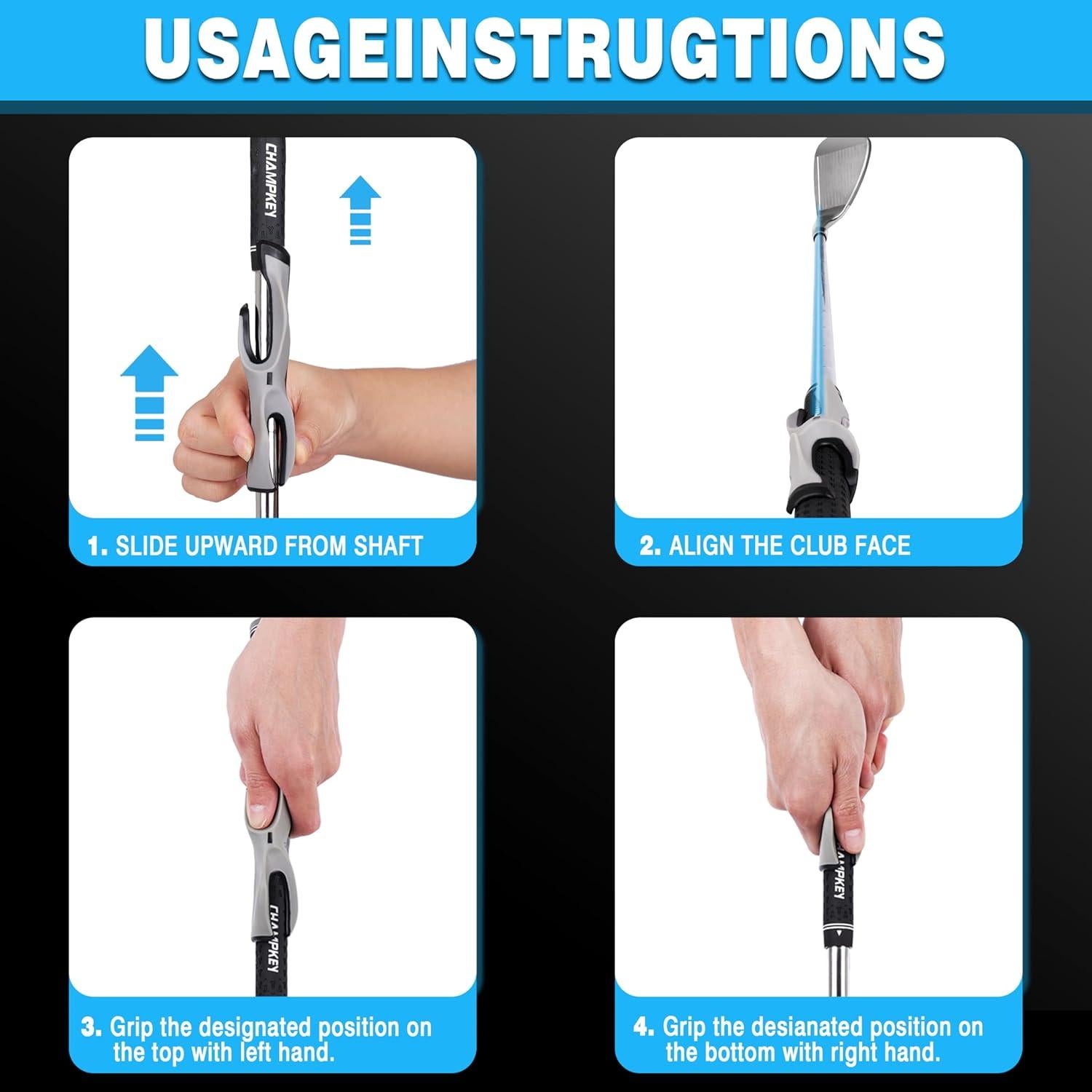 Entrenador de Agarre de Golf CHAMPKEY - Diestro, Goma, Azul