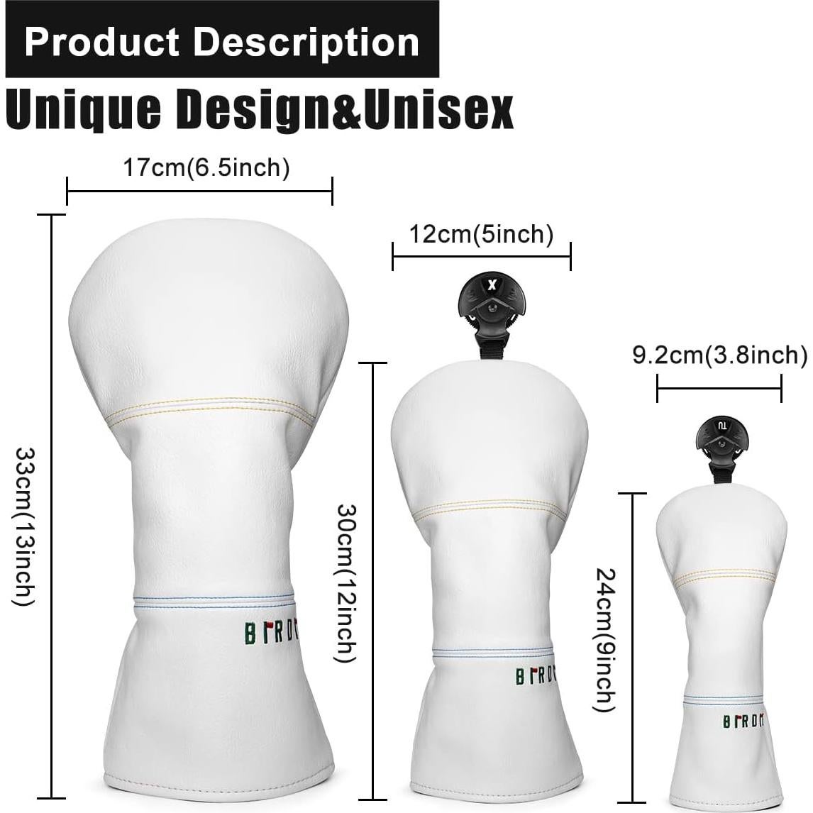 Cubierta de Cabeza de Golf Aliennana Cuero Premium Bordado