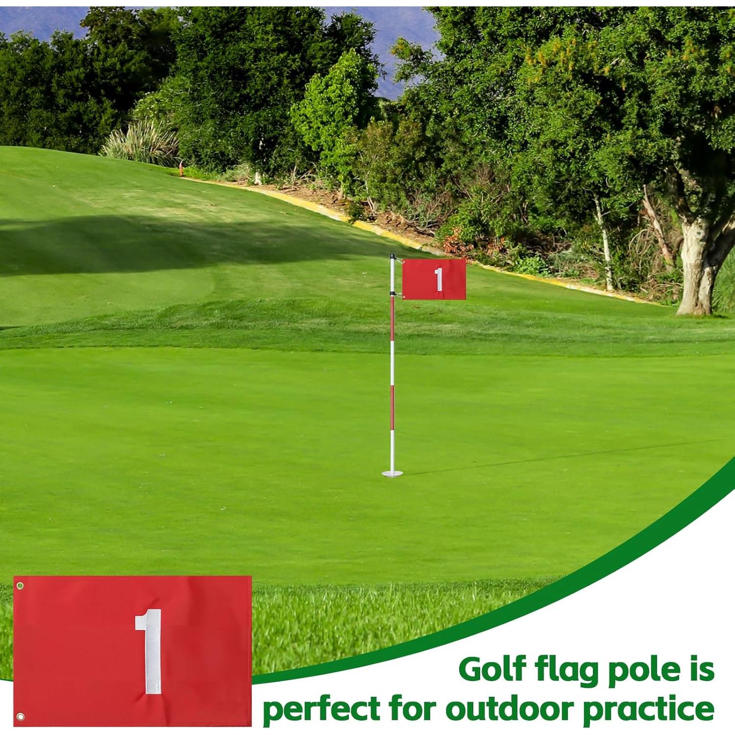 Bandera de Golf Dittoven 1.83 m Doble Cara con Poste Ajustable