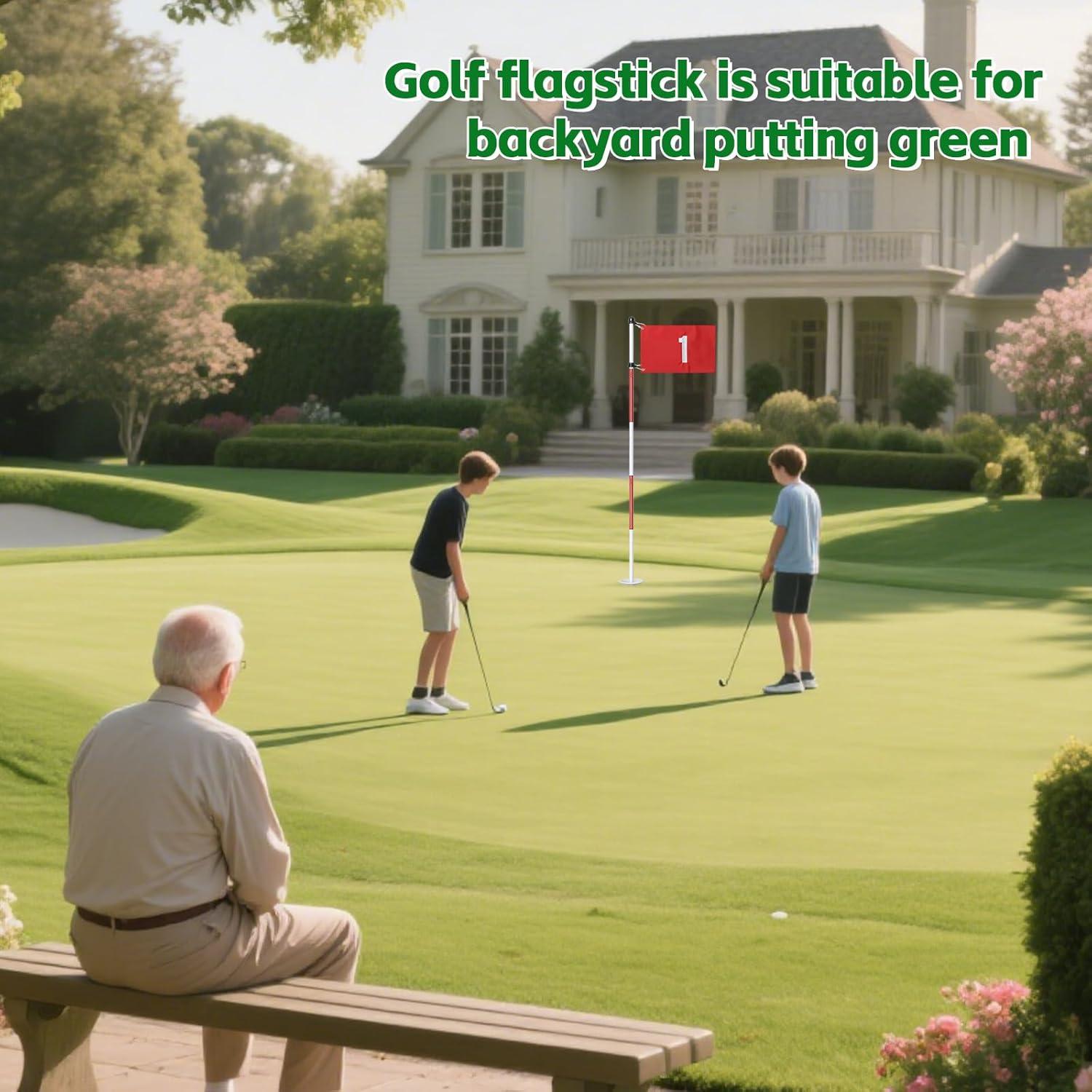 Bandera de Golf Dittoven 1.83 m Doble Cara con Poste Ajustable