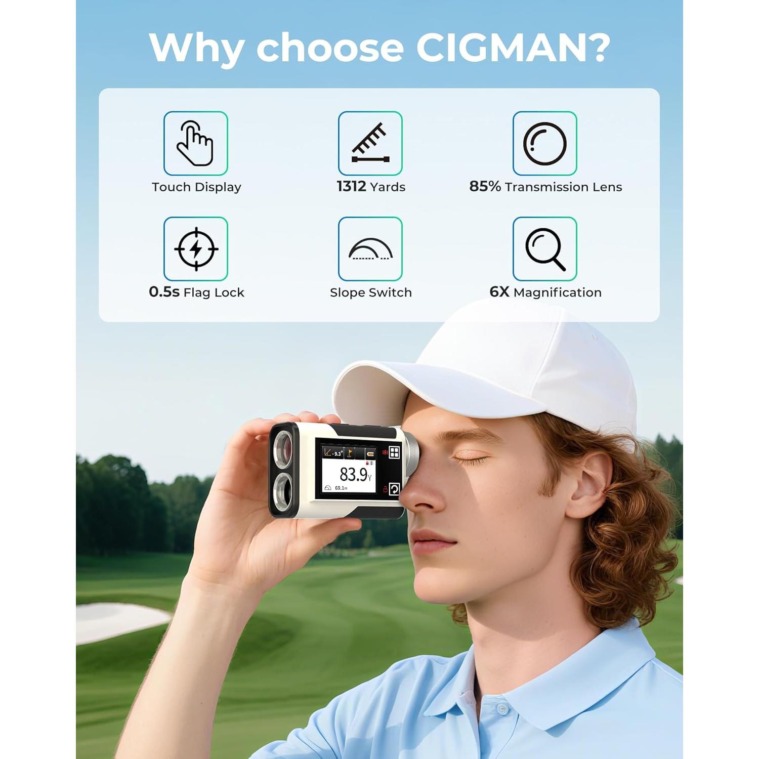 Buscador de Rango de Golf CIGMAN CT-1200Pro 1312 Yardas