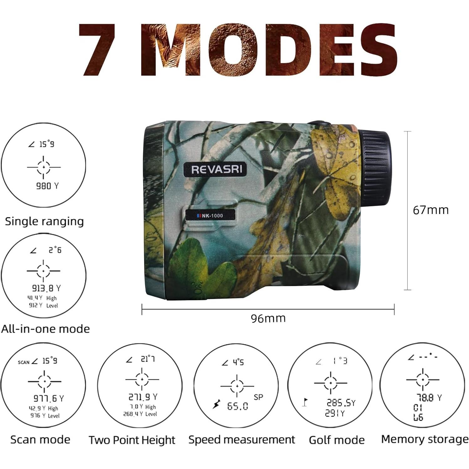 Medidor de Distancia Láser REVASRI NK 1000 Yardas Recargable