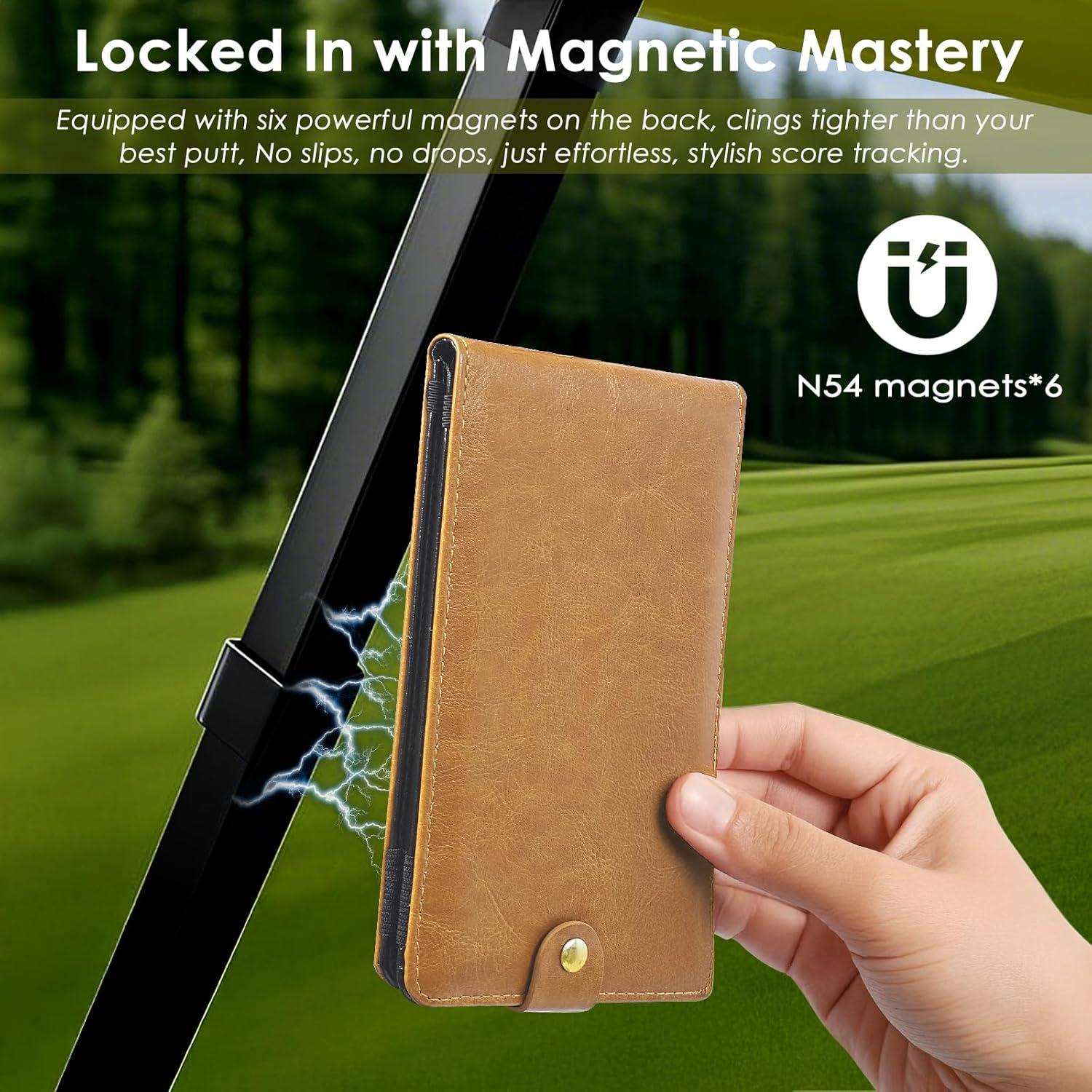 Soporte de Tarjeta de Puntuación de Golf Femlotank SCH-P1 Cuero Beige