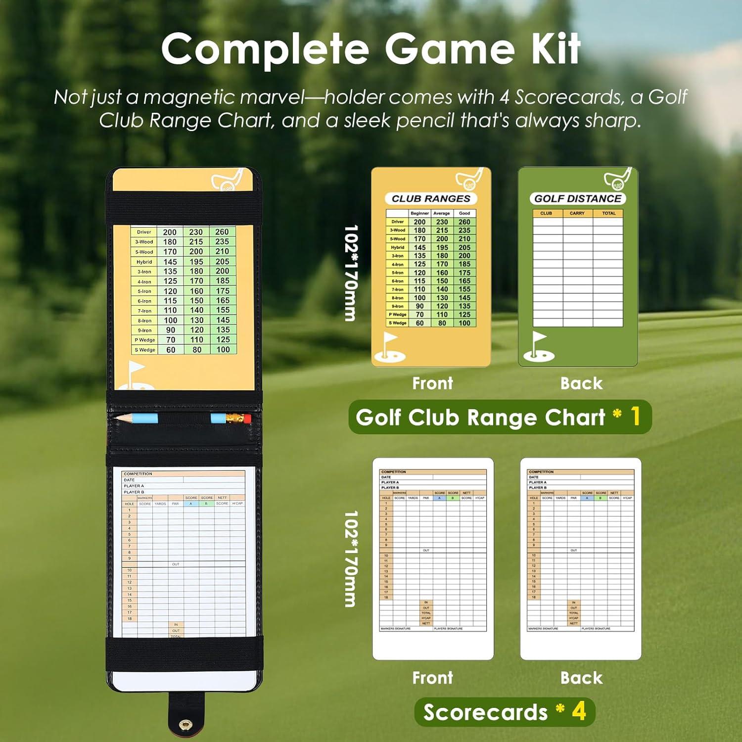 Soporte de Tarjeta de Puntuación de Golf Femlotank SCH-P1 Cuero Beige