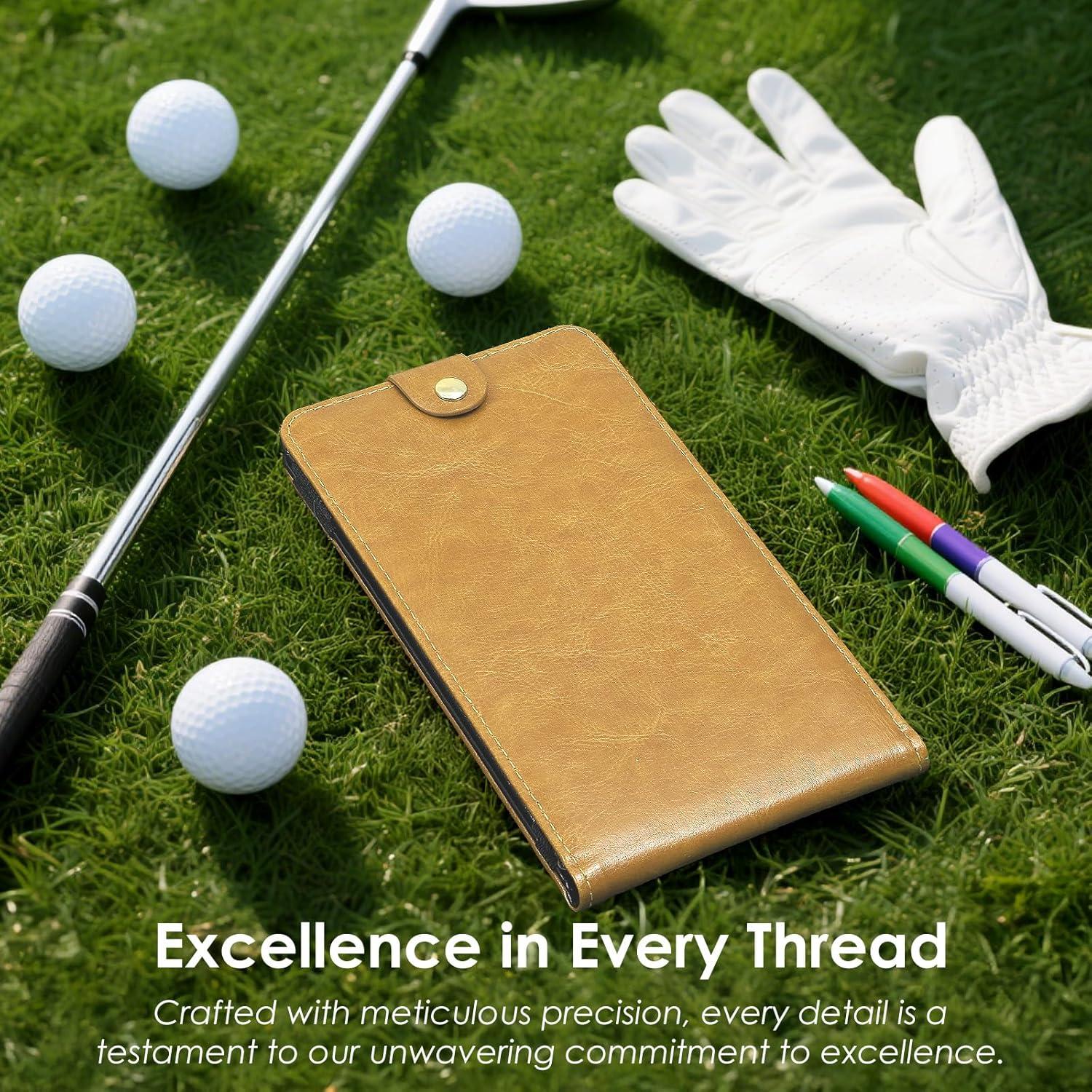 Soporte de Tarjeta de Puntuación de Golf Femlotank SCH-P1 Cuero Beige