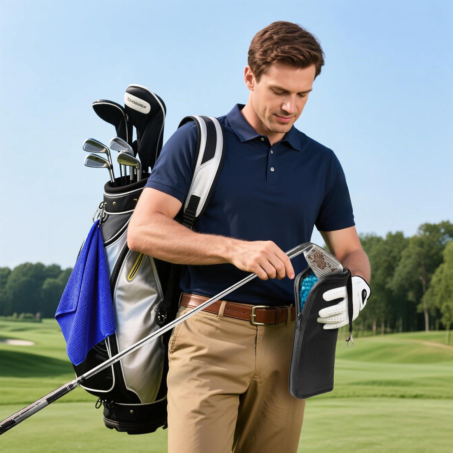 Kit de Limpieza de Golf CarryWise CW-Bolsa Azul con Toalla