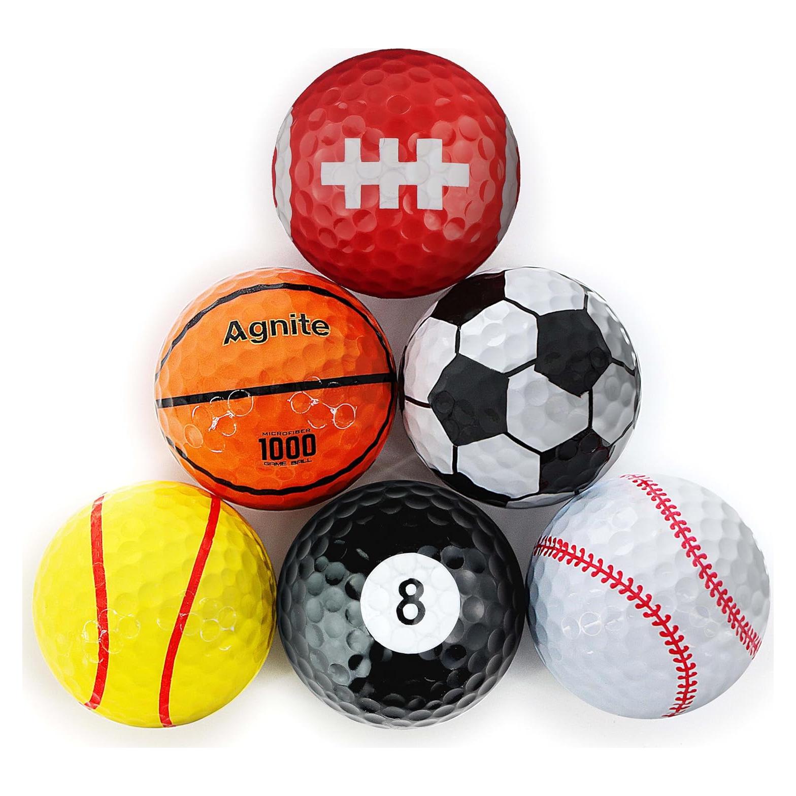 Pelotas de Golf Divertidas Golfupp - Paquete de 6 Multicolor