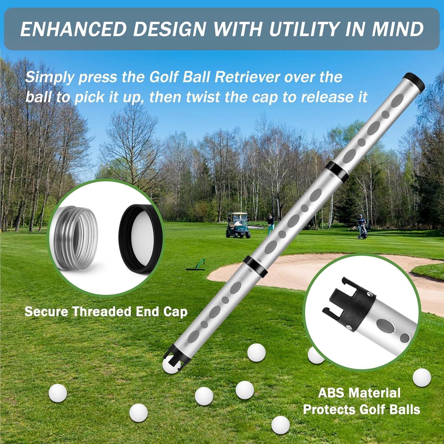 Recogedor de Pelotas de Golf AESWGOF GBR-SL01 con Bolsa y Toalla