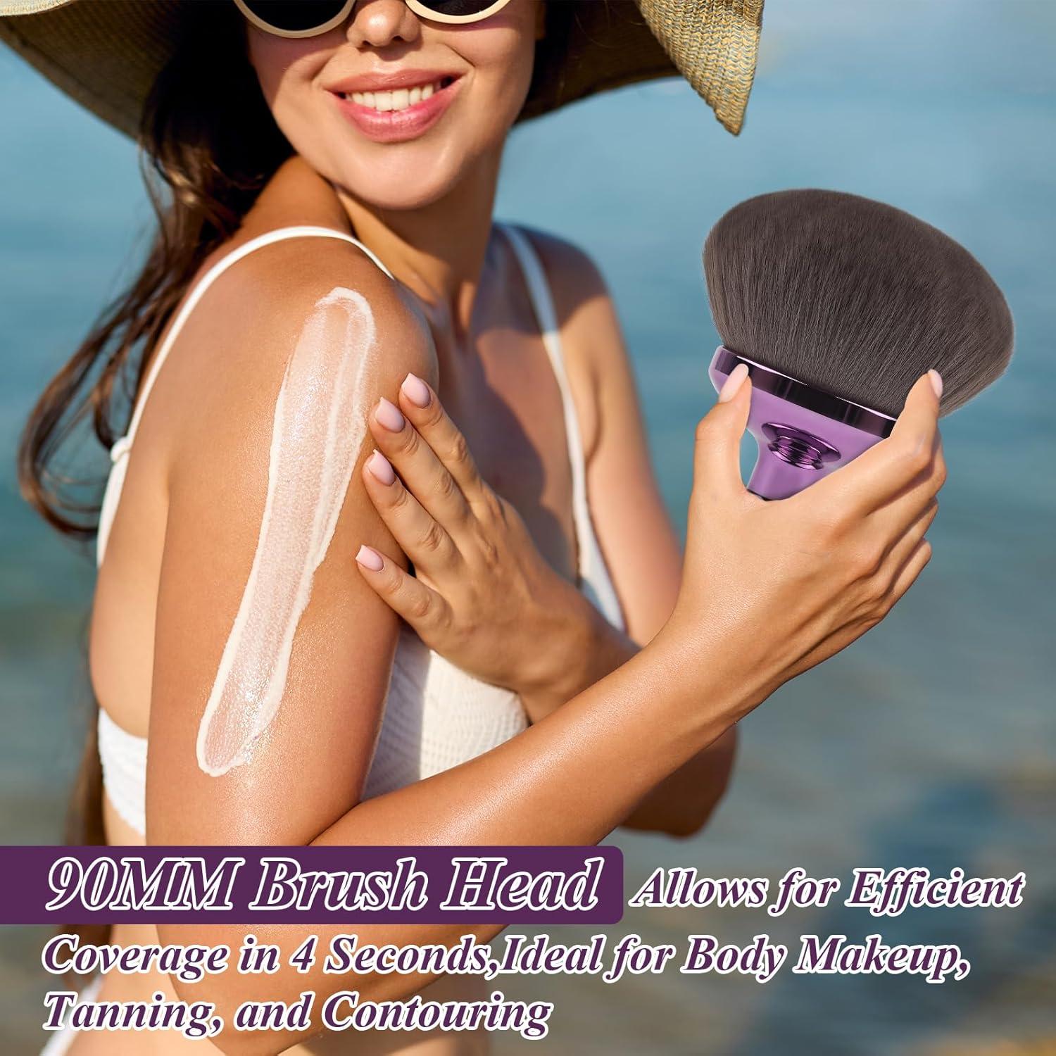 Brocha Kabuki Auto-bronceadora GloréBrochas 90mm Cerdas Veganas