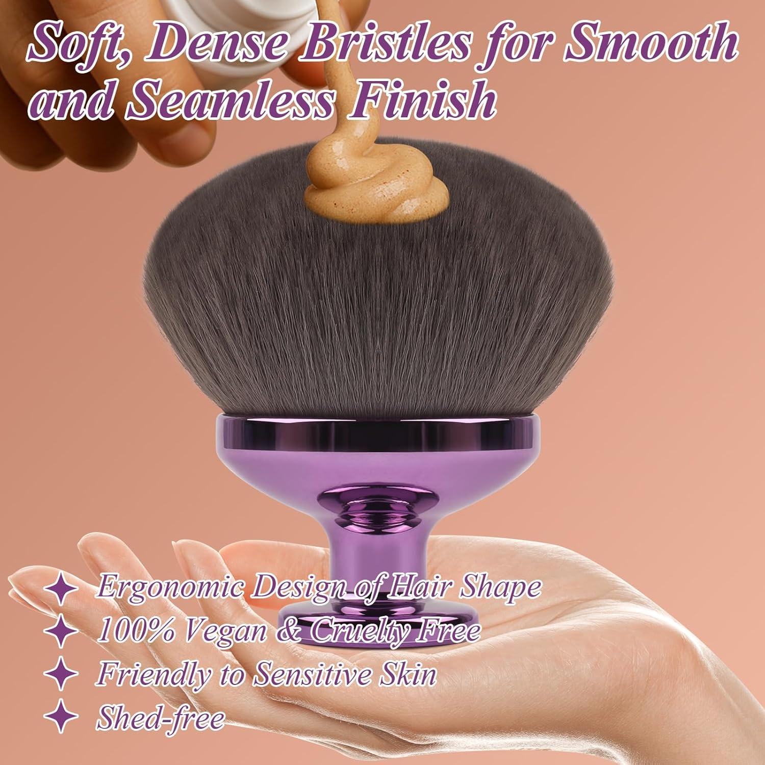 Brocha Kabuki Auto-bronceadora GloréBrochas 90mm Cerdas Veganas