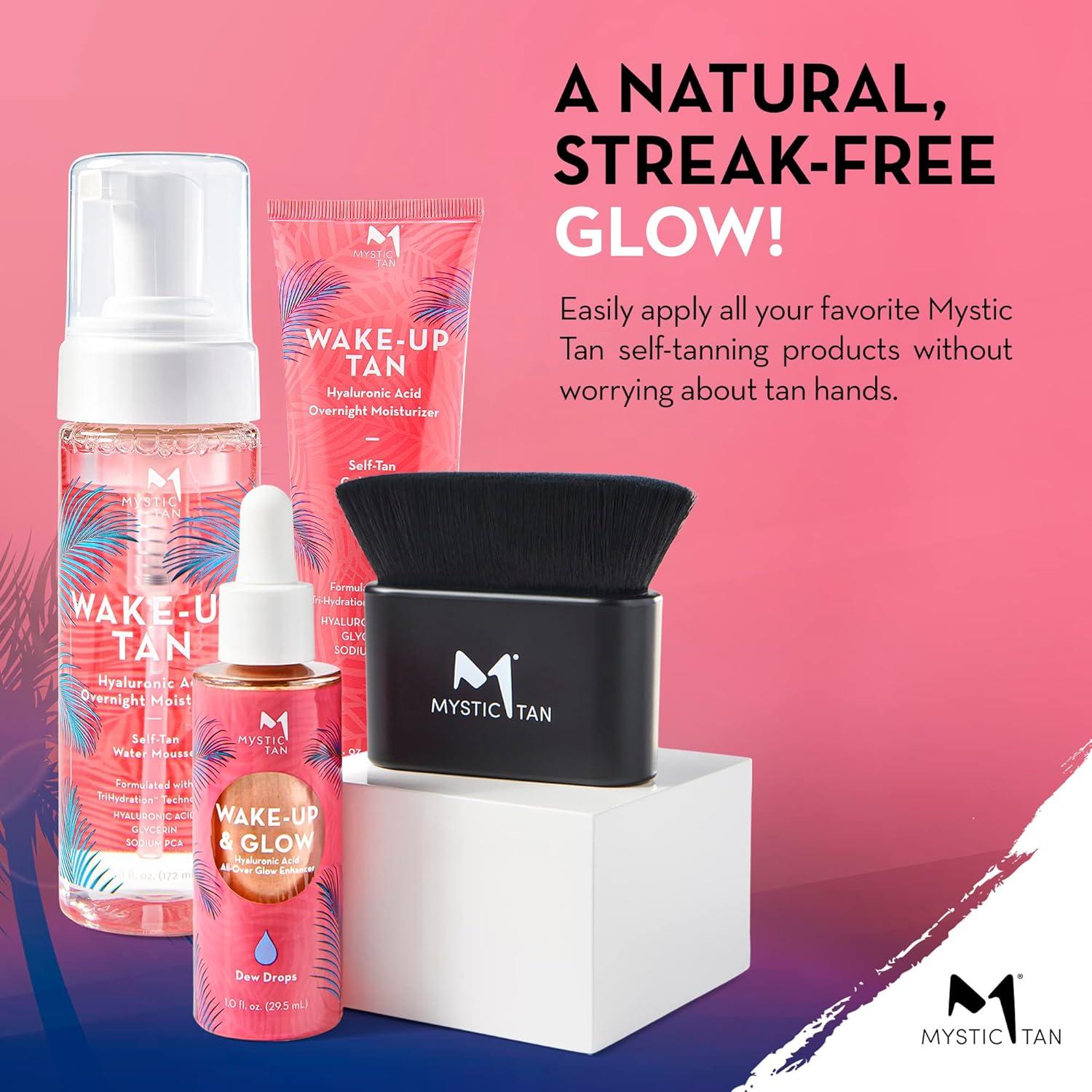 Brocha Kabuki Mystic Tan para Autobronceador y Maquillaje - Suave y Vegana