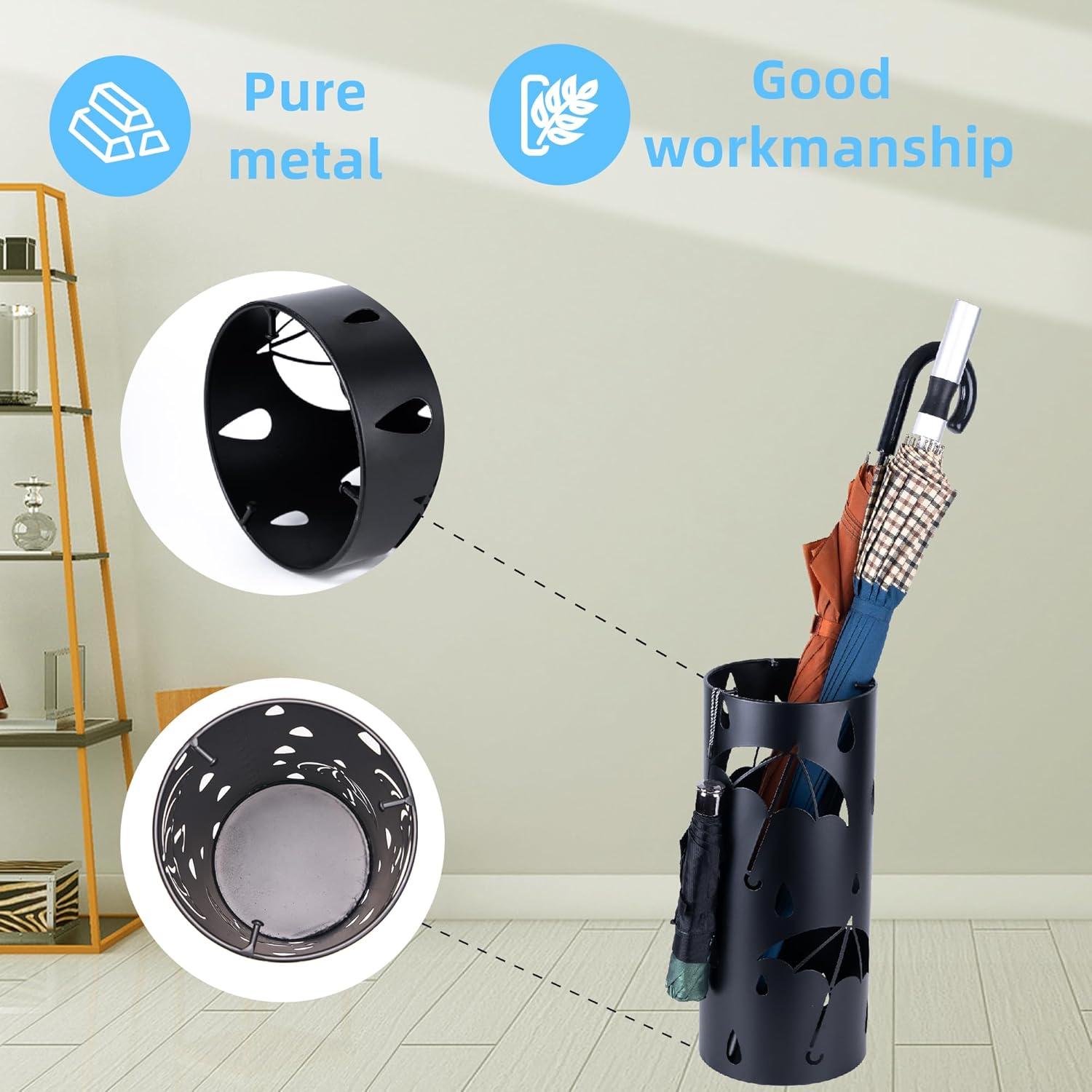 Soporte para Paraguas BEWBBAT Redondo Metal Negro 43x18cm