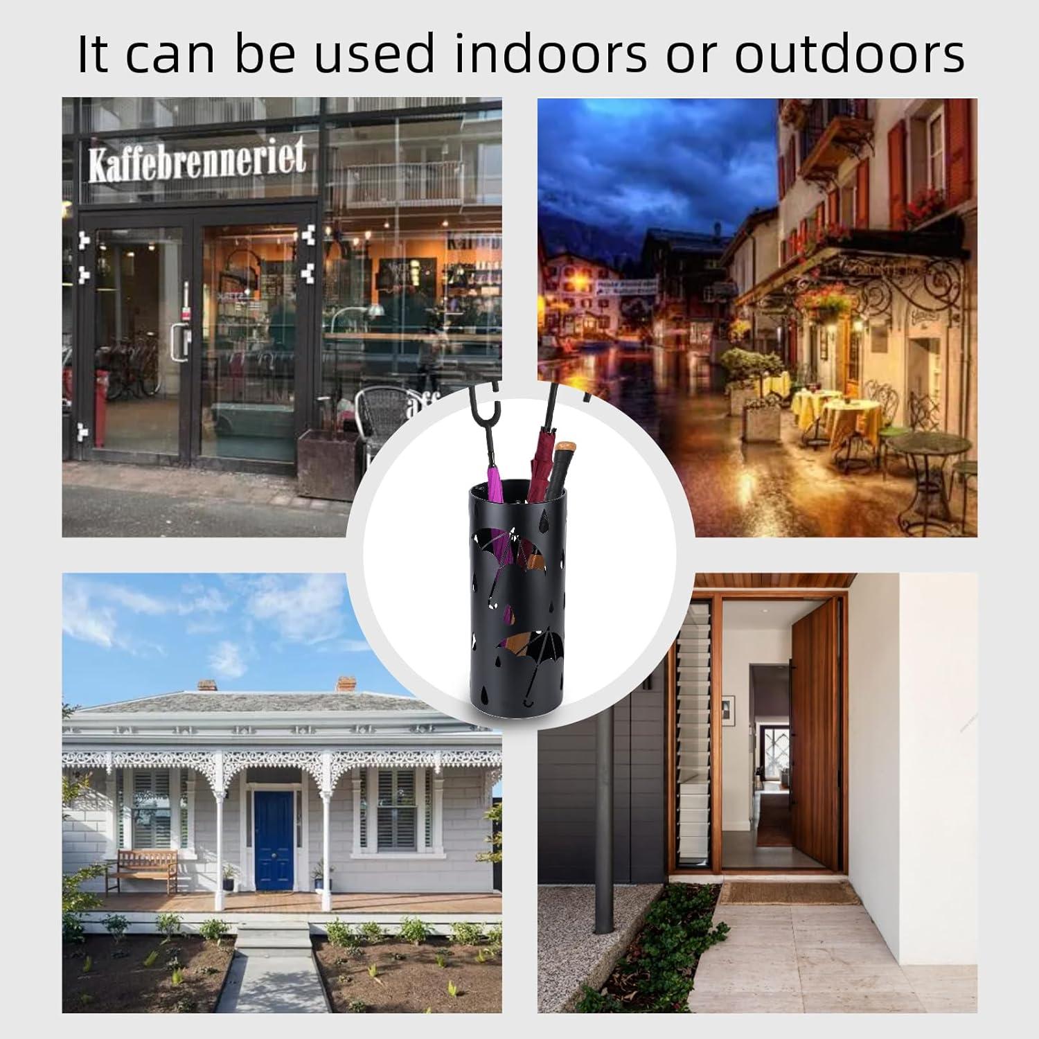 Soporte para Paraguas BEWBBAT Redondo Metal Negro 43x18cm