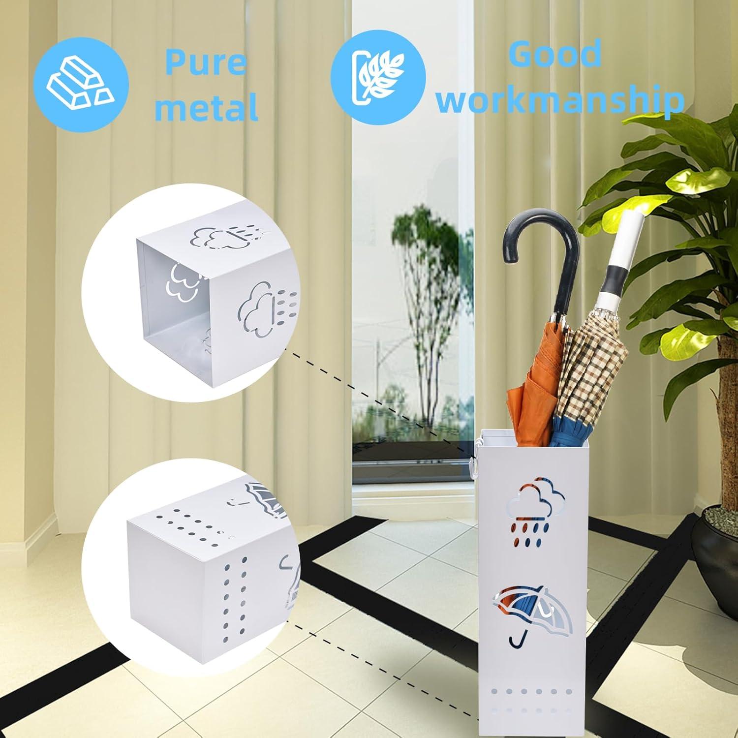 Soporte de Paraguas de Metal BEWBBAT Blanco 15x15x43 cm