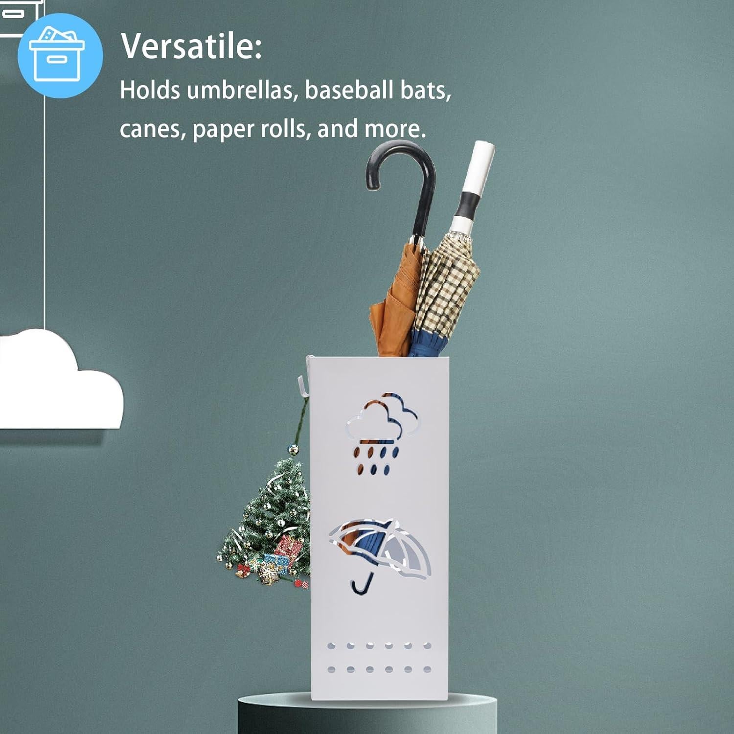 Soporte de Paraguas de Metal BEWBBAT Blanco 15x15x43 cm