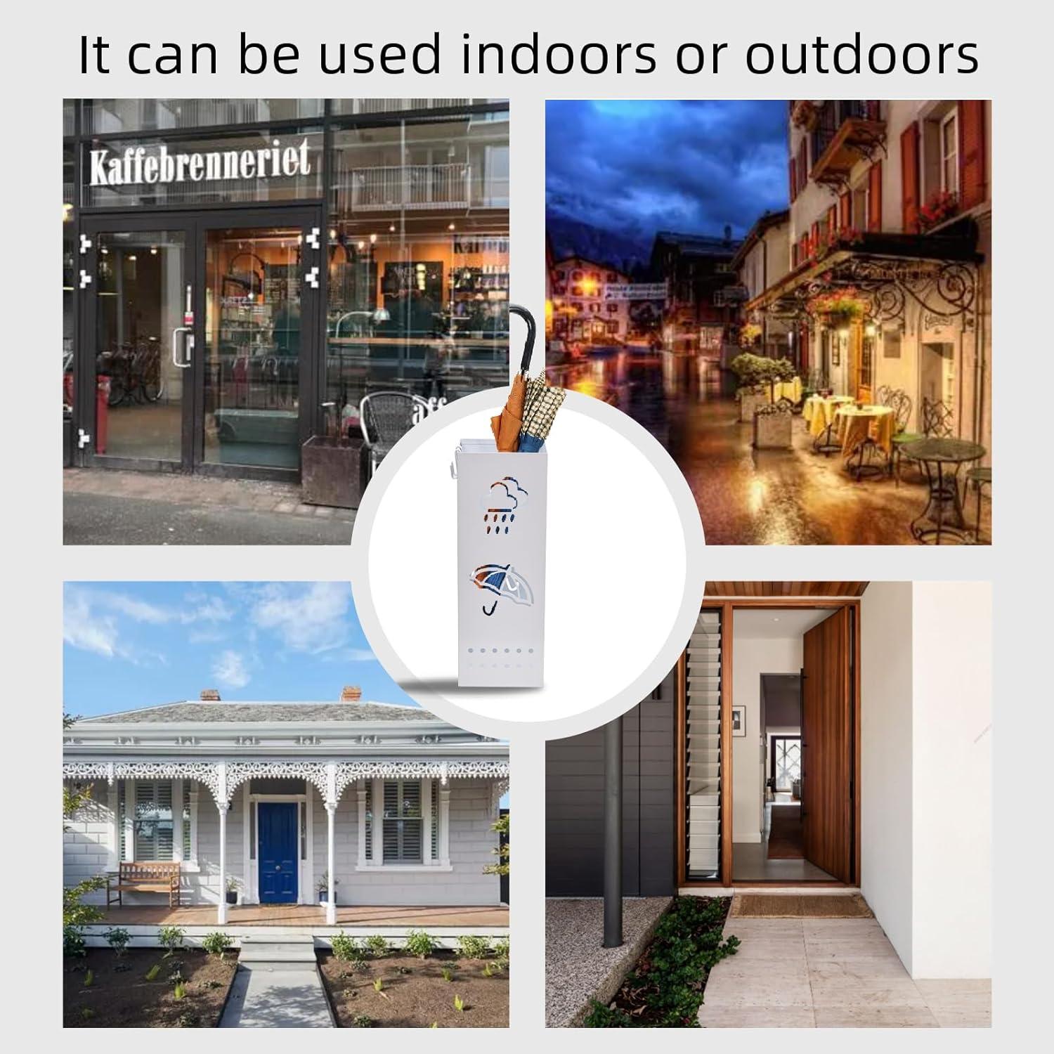 Soporte de Paraguas de Metal BEWBBAT Blanco 15x15x43 cm