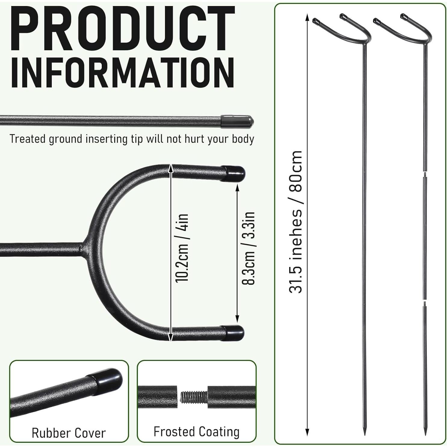 Soporte de Palos de Golf TOBWOLF 2PCS Metal 80cm Desmontable