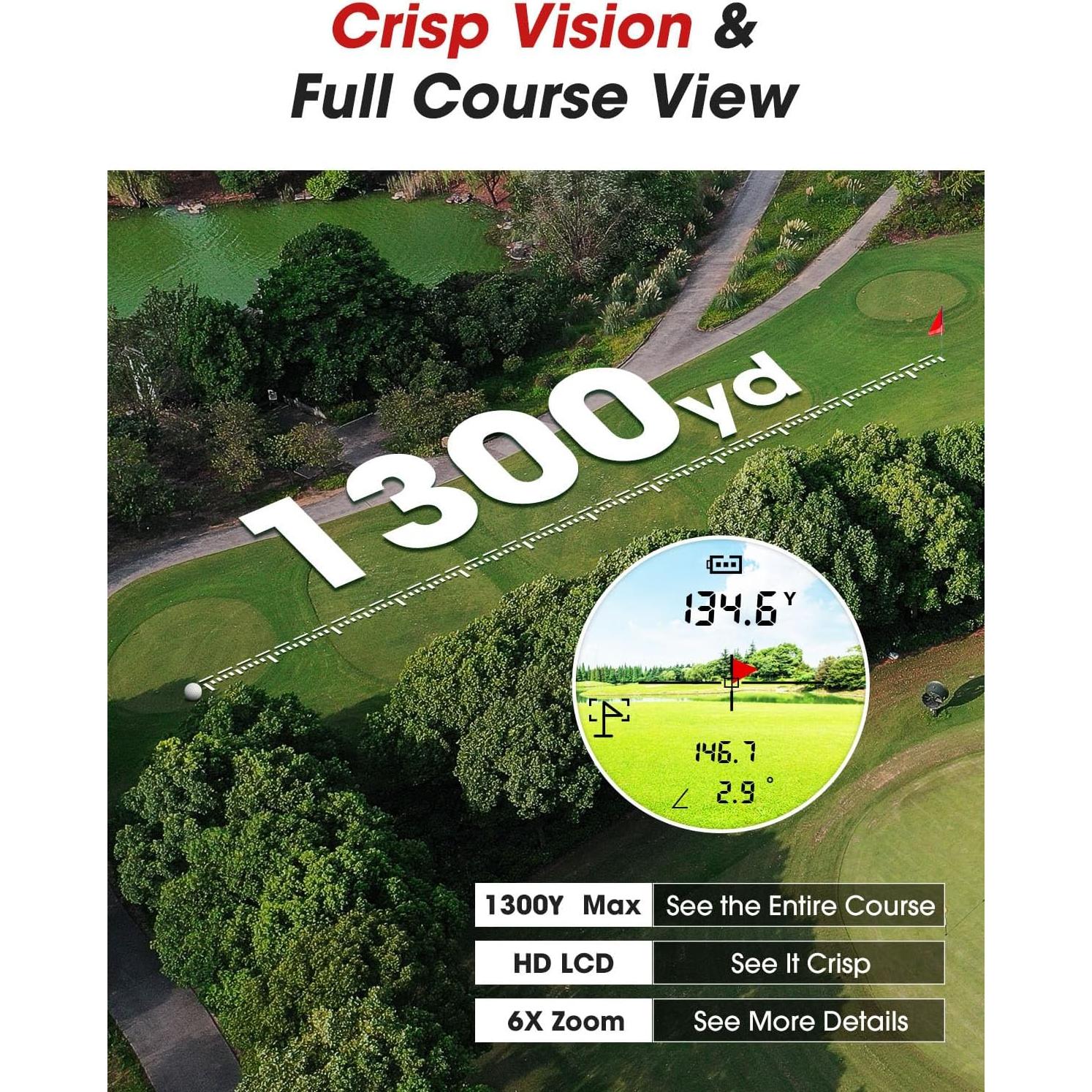 Buscador de Rango de Golf BirdiePulse N5-1200 1300 Yardas