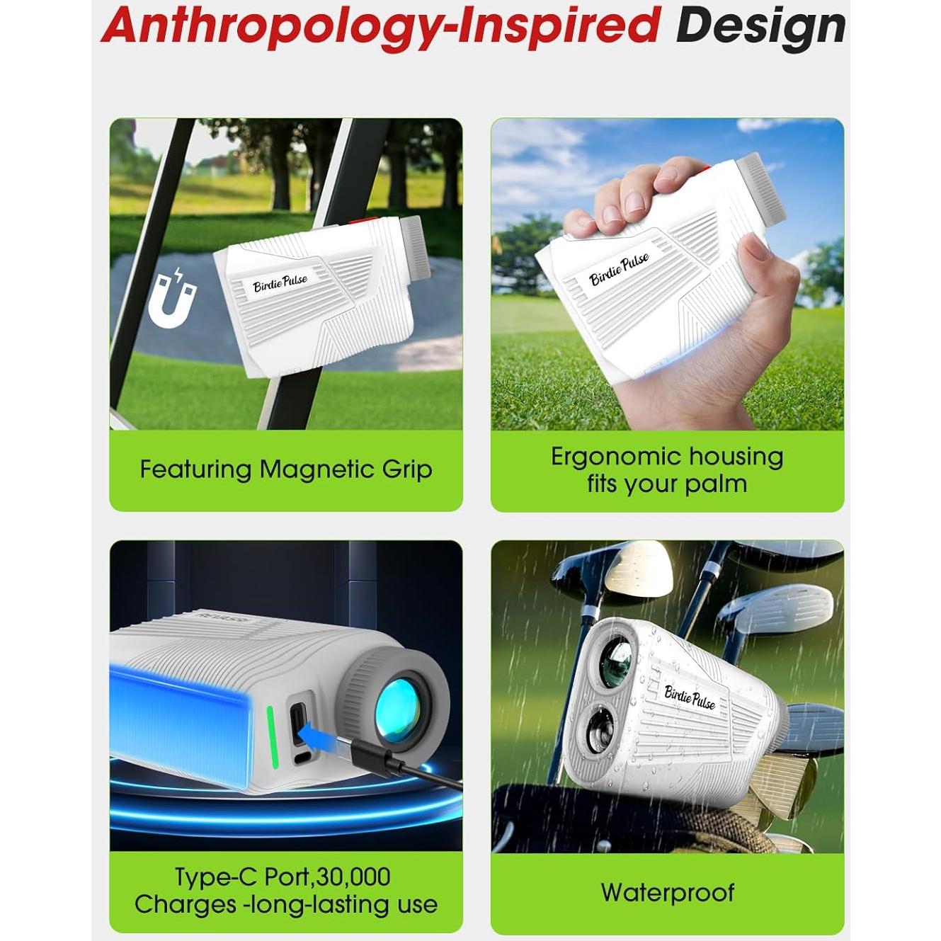 Buscador de Rango de Golf BirdiePulse N5-1200 1300 Yardas