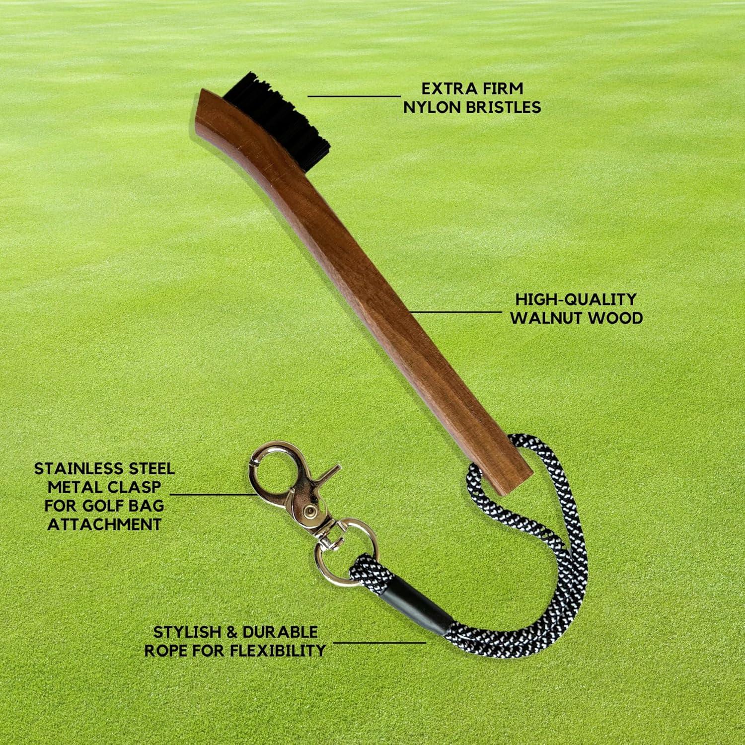 Cepillo de Golf RE GOODS GB - Madera de Nogal, Paquete de 2