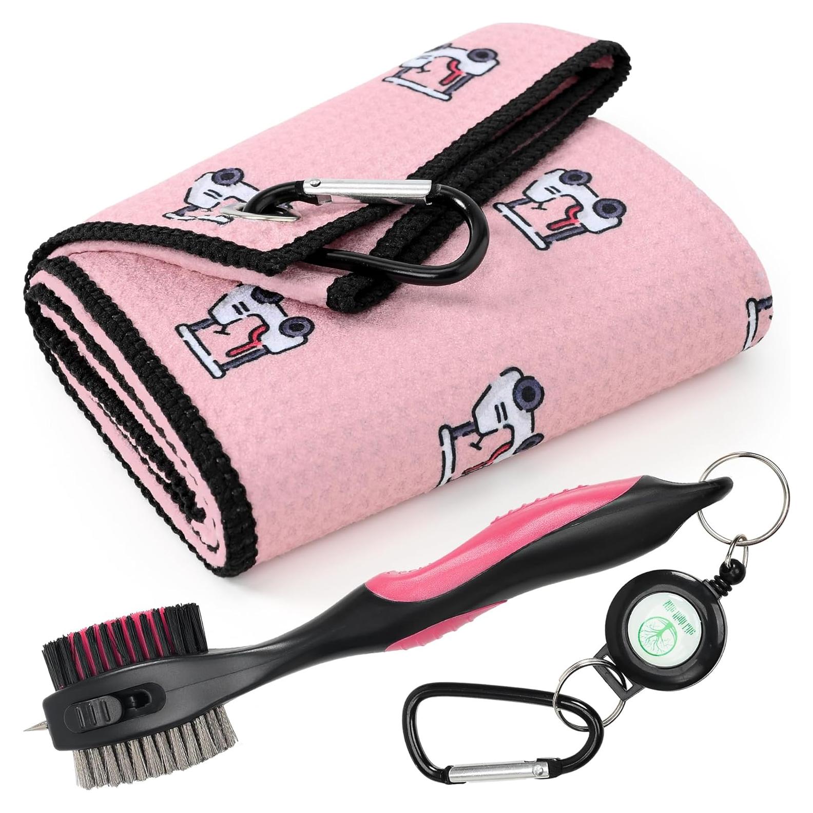 Juego de Toalla de Golf y Cepillo Mile High Life - Microfibra Rosa