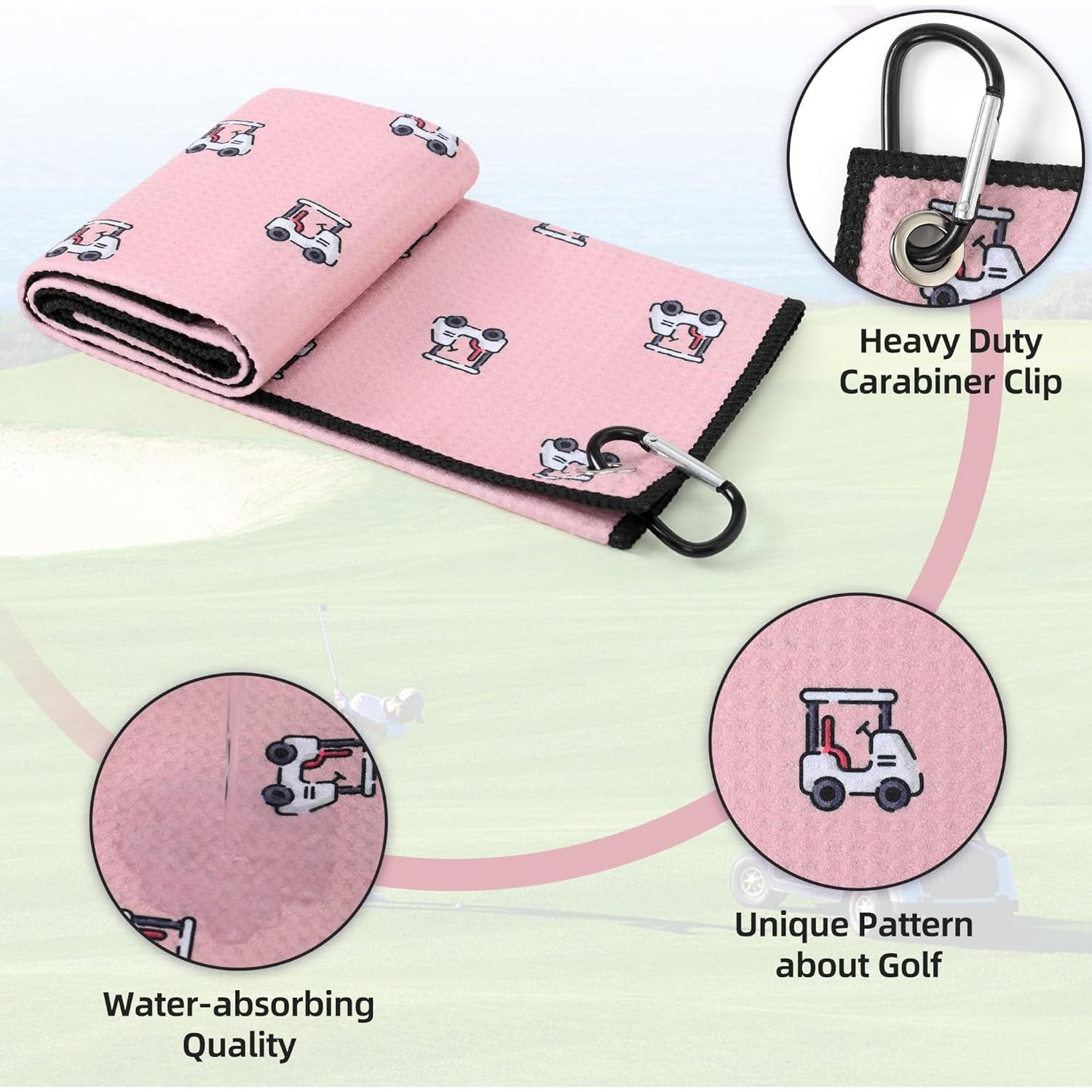 Juego de Toalla de Golf y Cepillo Mile High Life - Microfibra Rosa