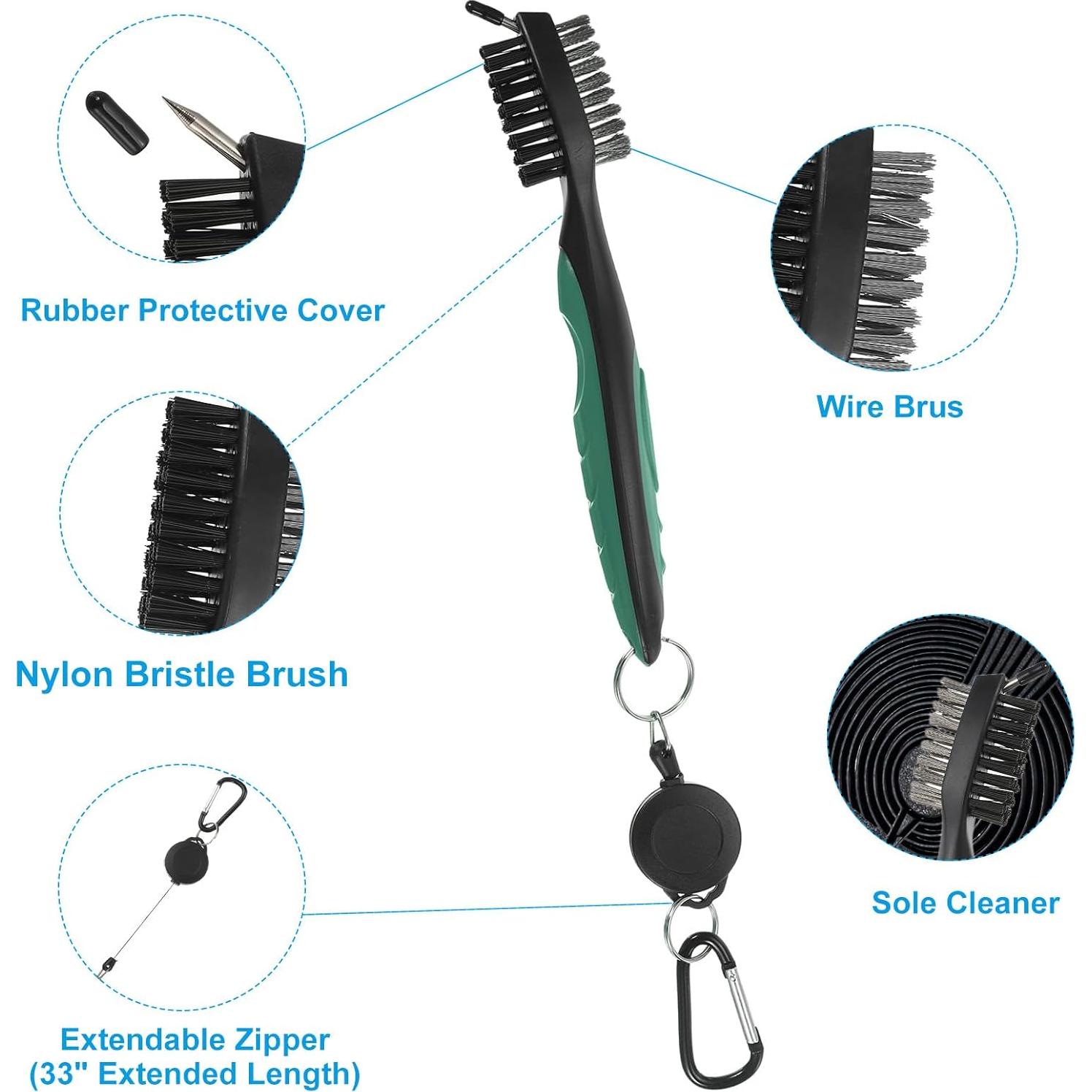 Toalla de Golf Microfibra PATIKIL 50x40cm Verde + Cepillo