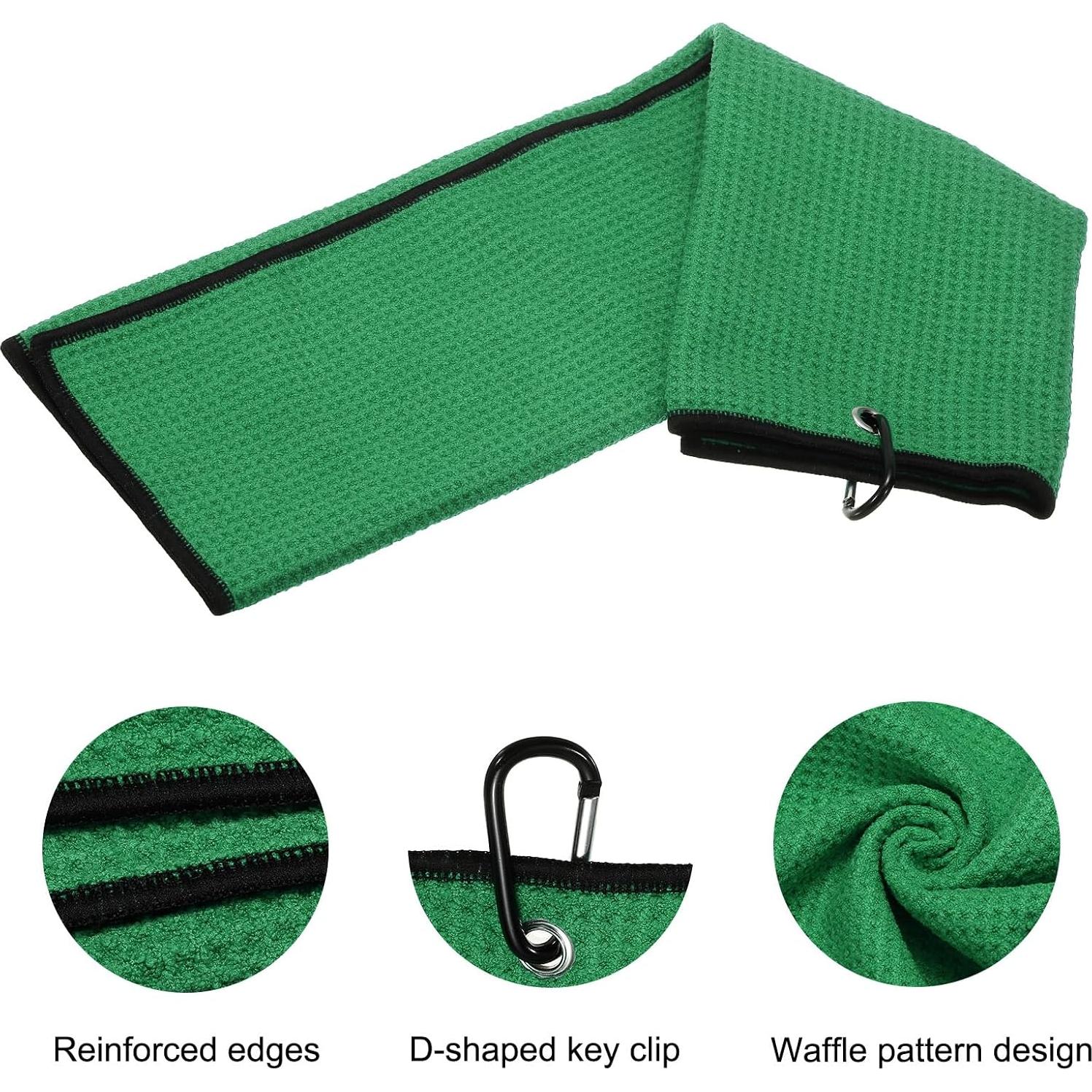 Toalla de Golf Microfibra PATIKIL 50x40cm Verde + Cepillo