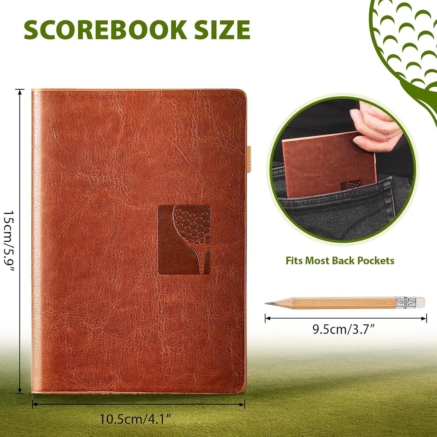 Libro de Puntuación de Golf GLORIEROO 2pcs con Lápiz - Cuero
