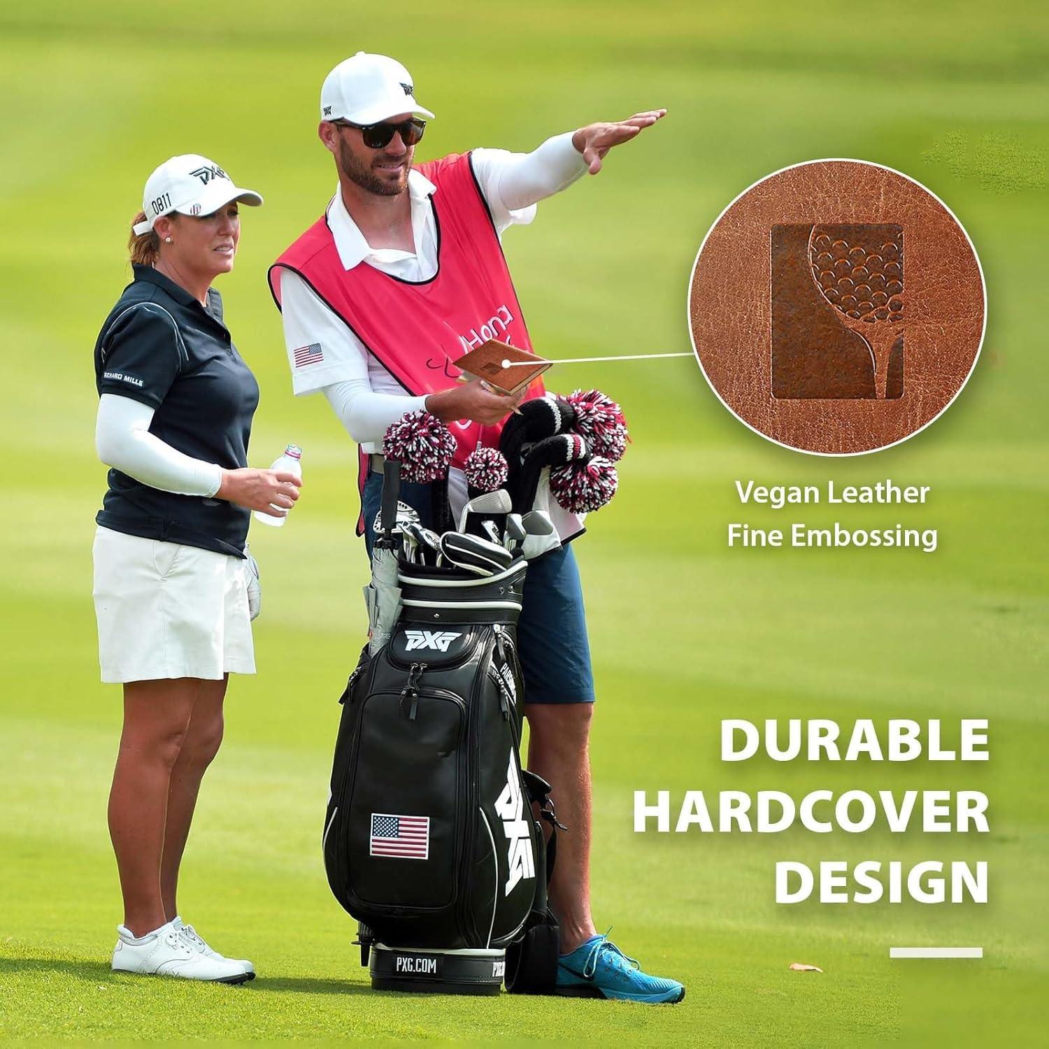 Libro de Puntuación de Golf GLORIEROO 2pcs con Lápiz - Cuero