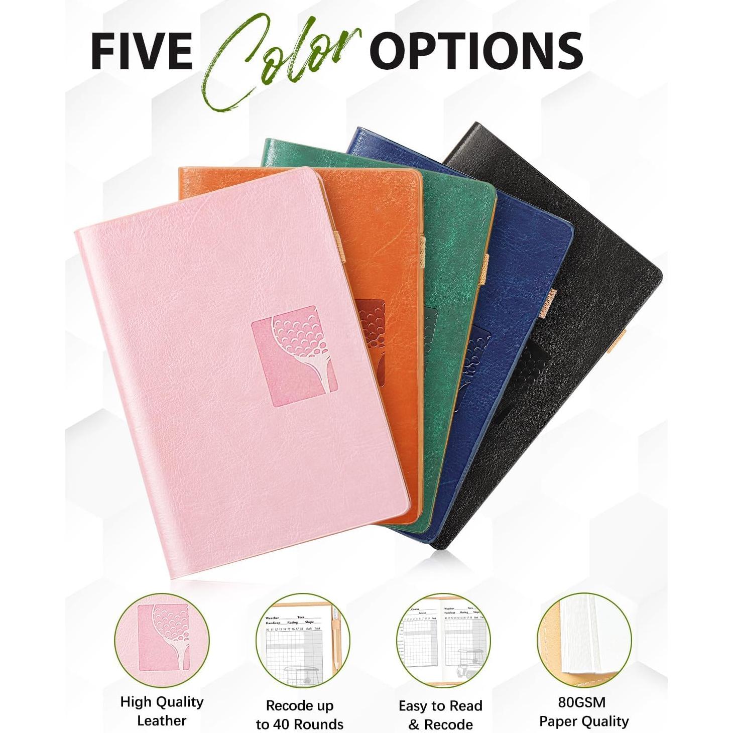 Libro de Puntuación de Golf GLORIEROO 2pcs con Lápiz - Cuero