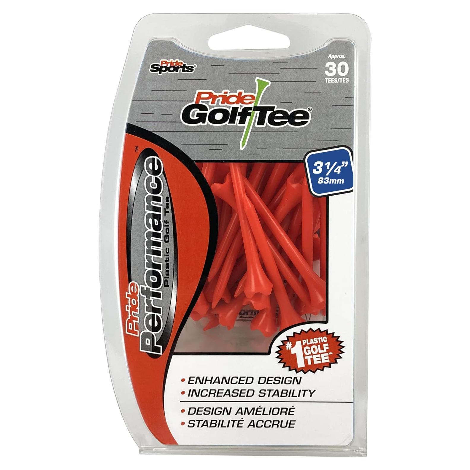 Tees de Golf Pride 30 Contenido Naranja 8.26 cm Plástico