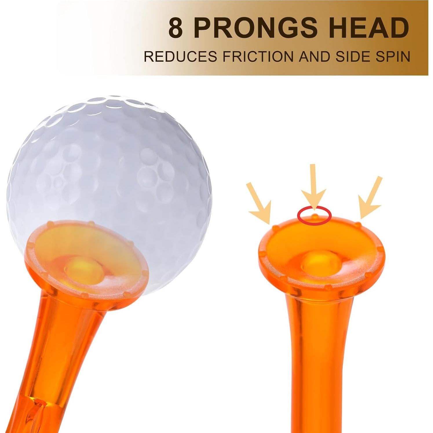 Tees de Golf de Plástico WMAWJBT 8.26 cm 50 Unidades Irrompibles