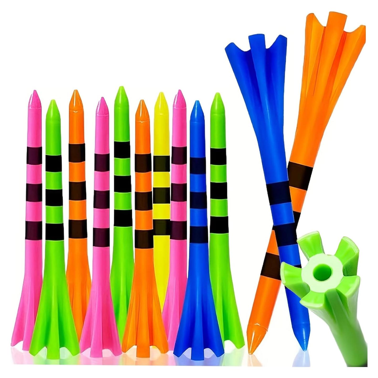 Tees de Golf de Plástico SWINGTEK 120 Piezas 8.26 cm y 3.81 cm