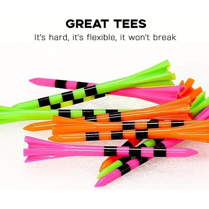 Tees de Golf de Plástico SWINGTEK 120 Piezas 8.26 cm y 3.81 cm