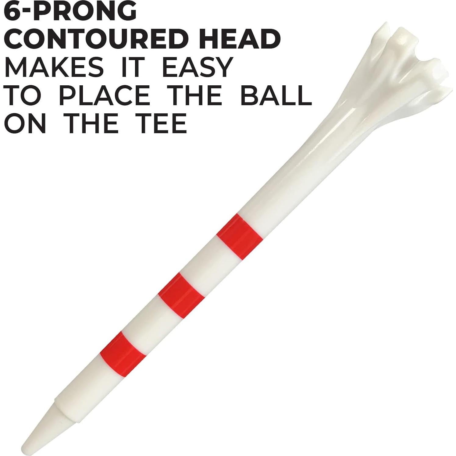 Tee de Golf Champ My Hite FLYtee Rayas Rojas 100 Unidades