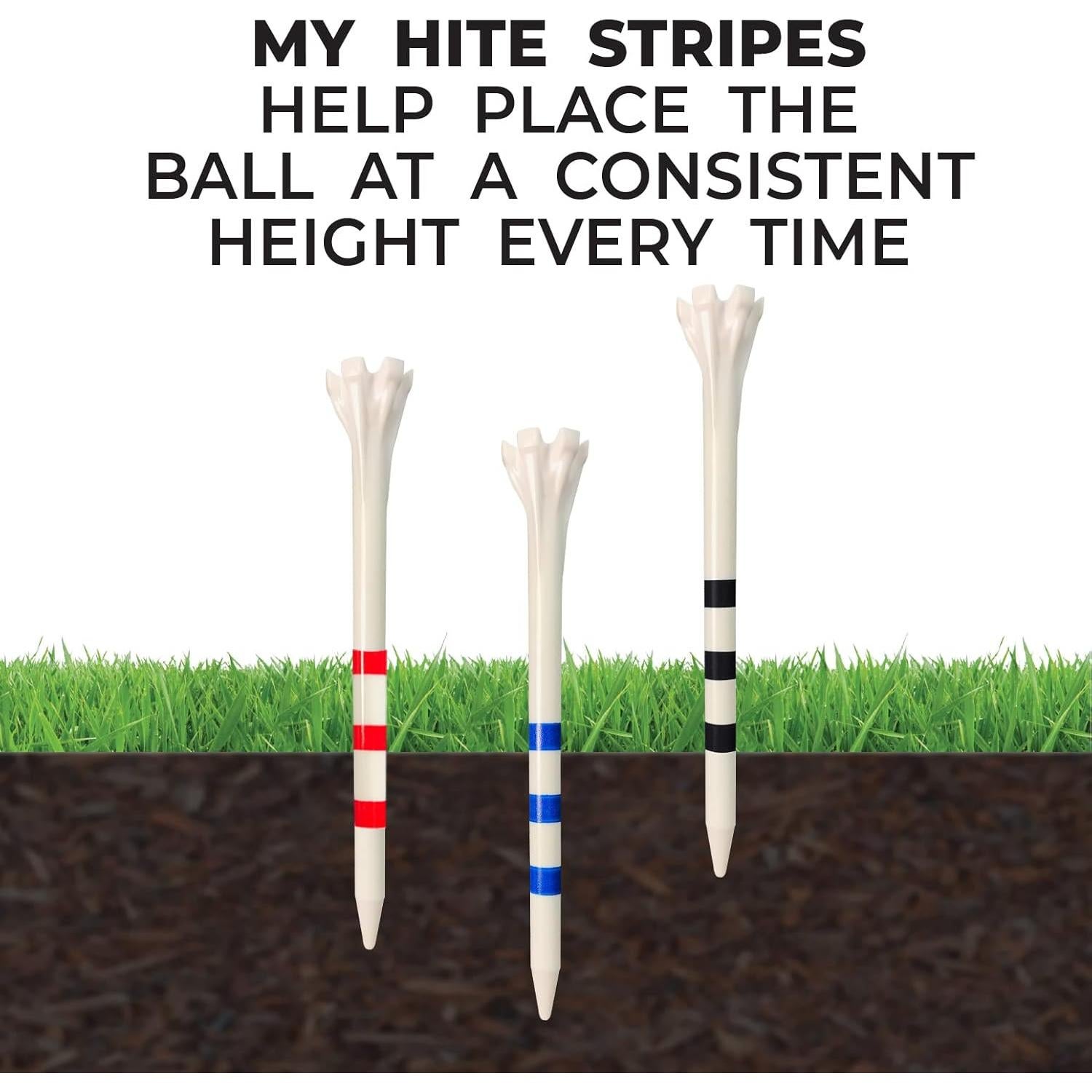 Tee de Golf Champ My Hite FLYtee Rayas Rojas 100 Unidades