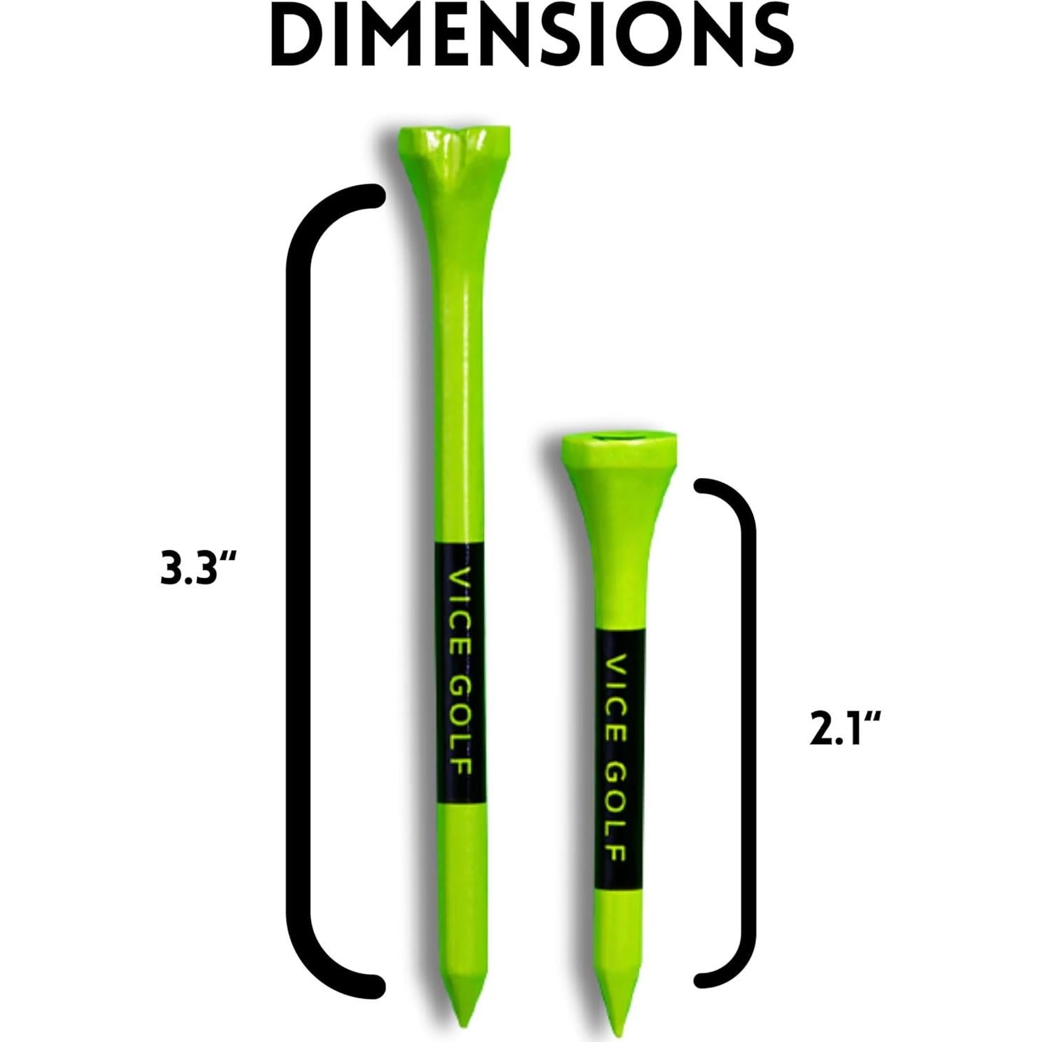 Tees de Golf Vice 60 Driver y 15 Cortos de Bambú