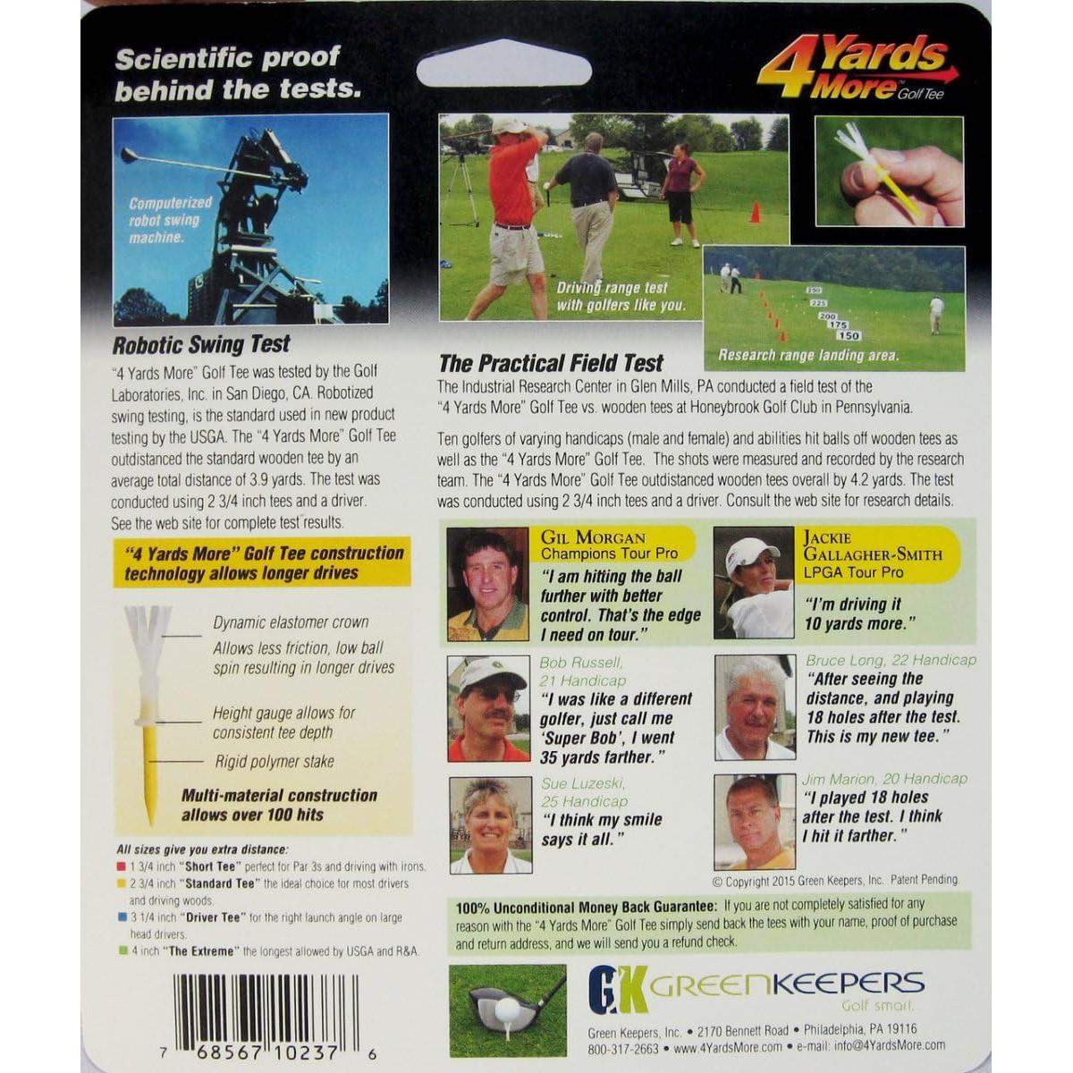 Tee de Golf ProActive Sports 4 Yardas Más Amarillo 6.99 cm (4 Tees)