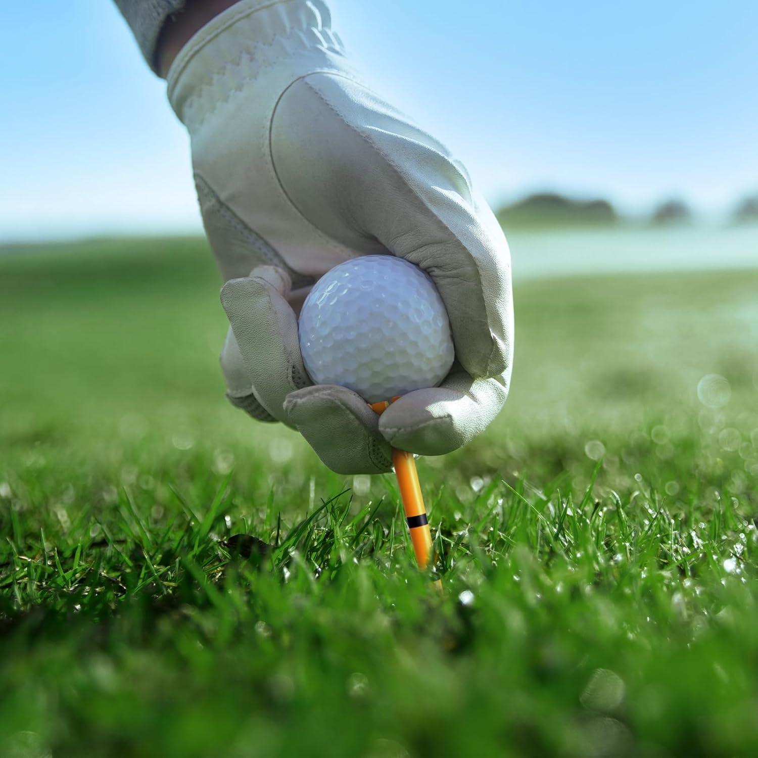 Tees de Golf EAGLE WORK 150 Piezas, Baja Fricción, Naranja y Blanco