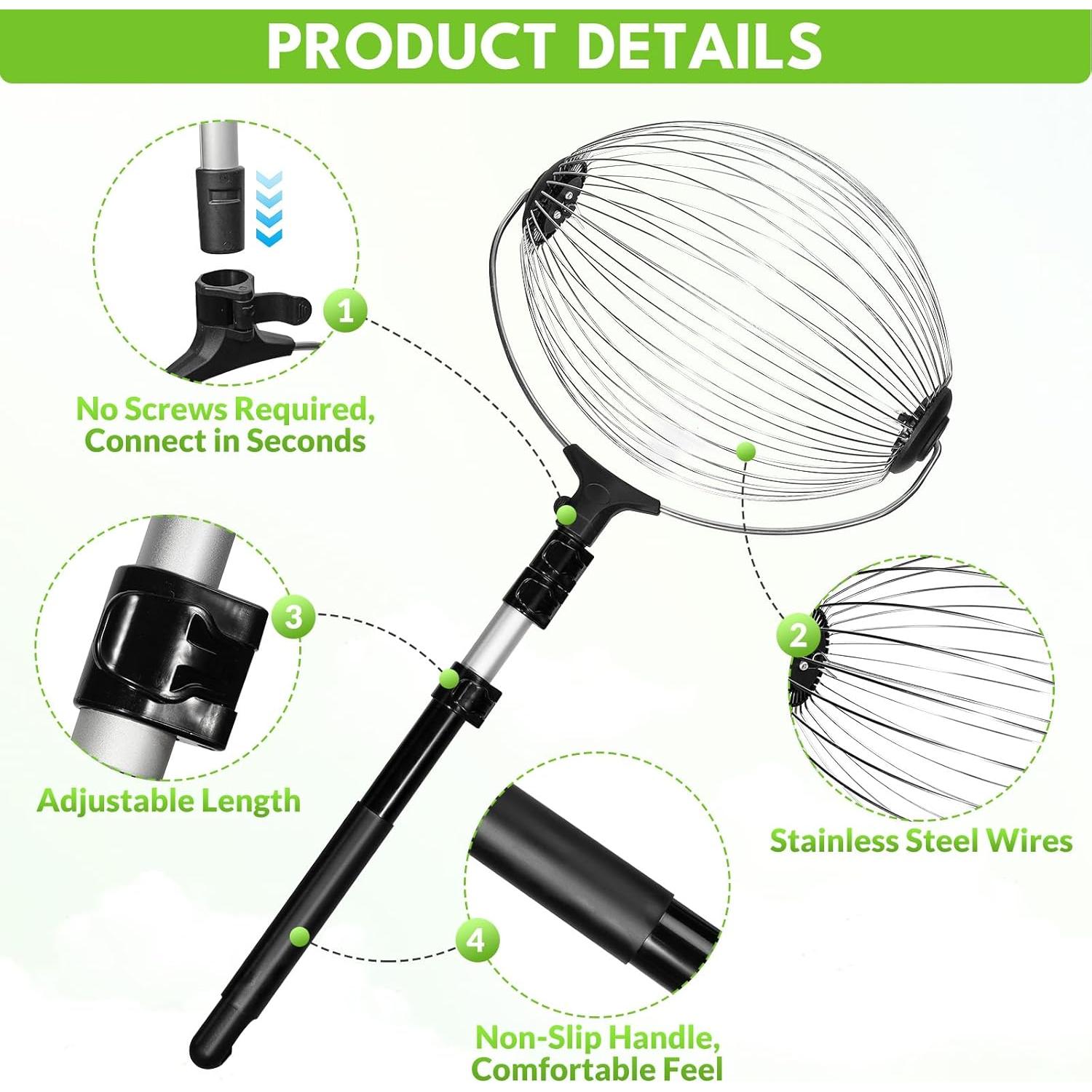 Recogedor de Pelotas Telescópico Netrix 77-148cm para Tenis