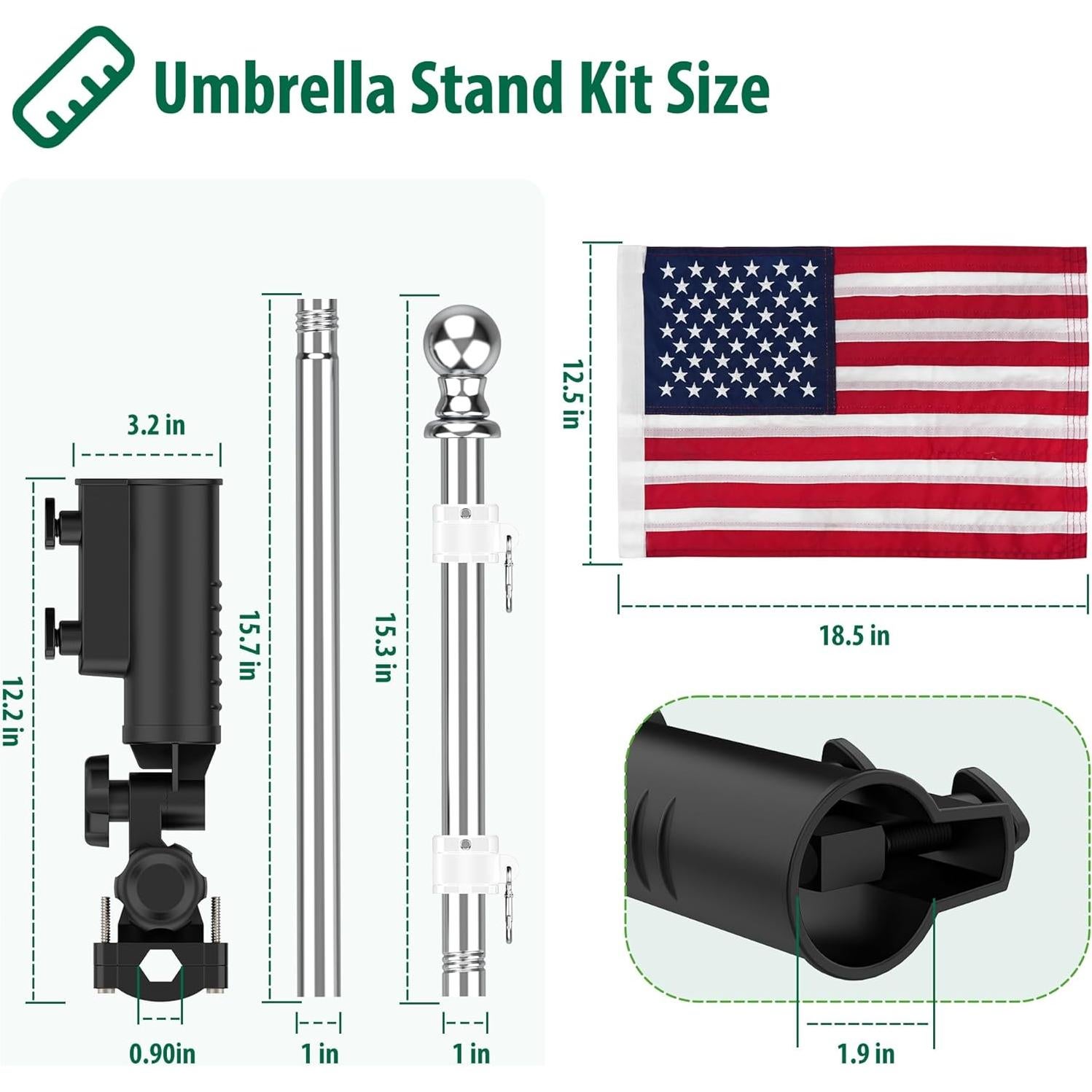 Soporte de Bandera para Carro de Golf 10L0L - Universal 180°